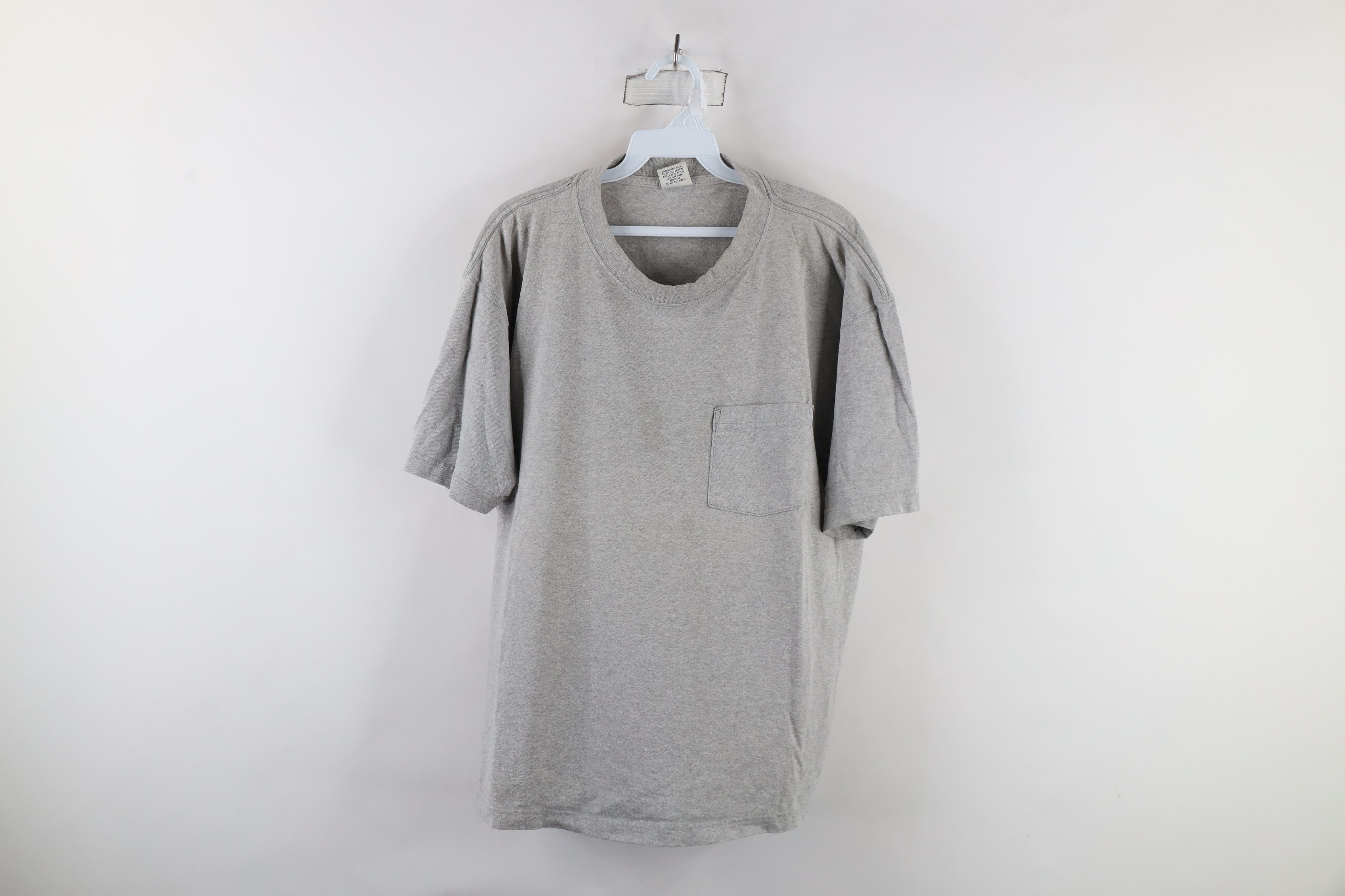 Vintage Vintage 90s Streetwear Blank Pocket T-Shirt Heather Gray Size US L / EU 52-54 / 3 - 1 Thumbnail