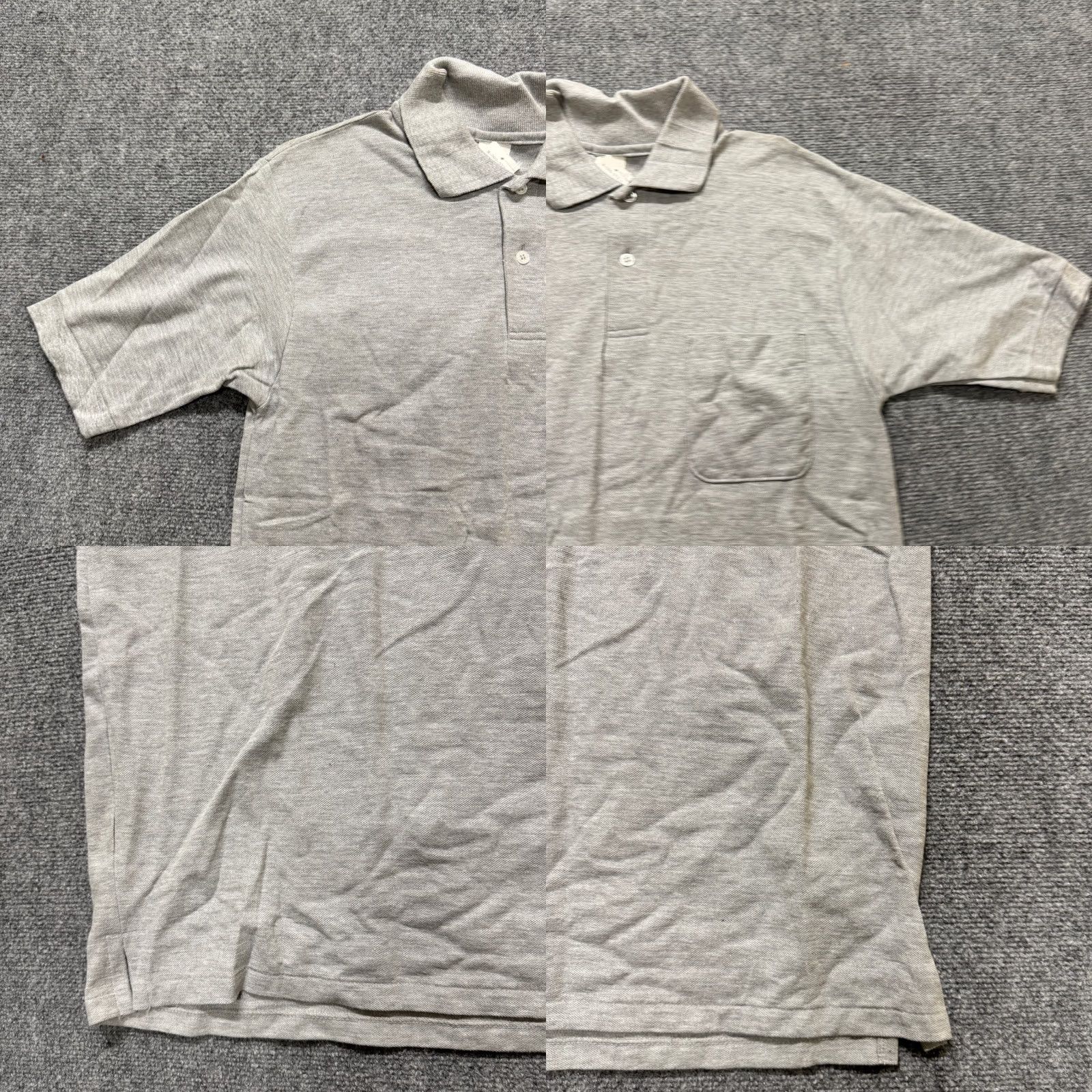The Unbranded Brand VTG The Unbranded Brand Polo Shirt Men Medium Gray Cotton Blend 1/4 Button Up Single Stitch Shirt Masculine Mens Size US M / EU 48-50 / 2 - 8 Thumbnail