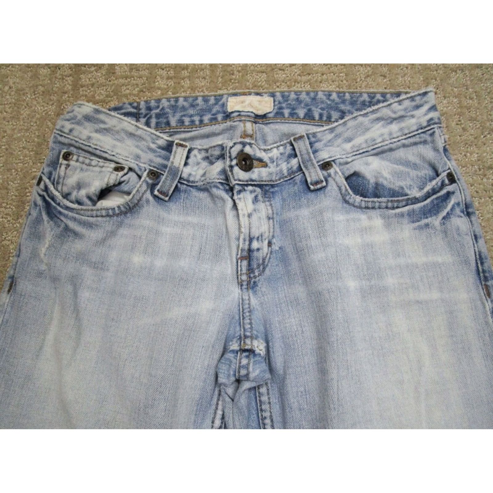 Vintage BKE Buckle Jeans Women 28 Light Blue Low Rise Flared Denim 5-Pocket 30in Inseam Vintage Y2K Distressed Pocket Logo Shoes? Size 28" / US 6 / IT 42 - 2 Thumbnail