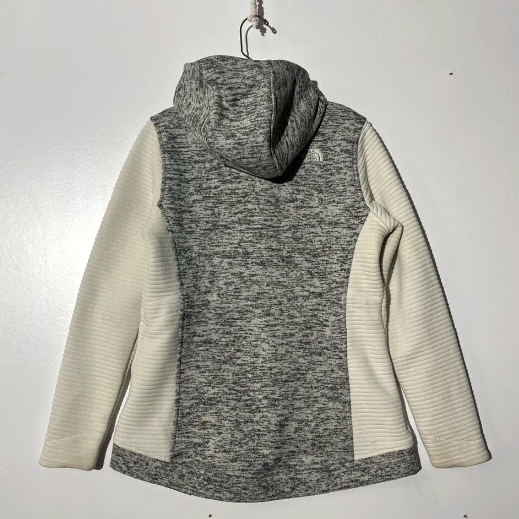 The North Face The North Face Indi Rib-Knit Full Zip Gray Cream Sweater Womens Size M Size M / US 6-8 / IT 42-44 - 5 Thumbnail