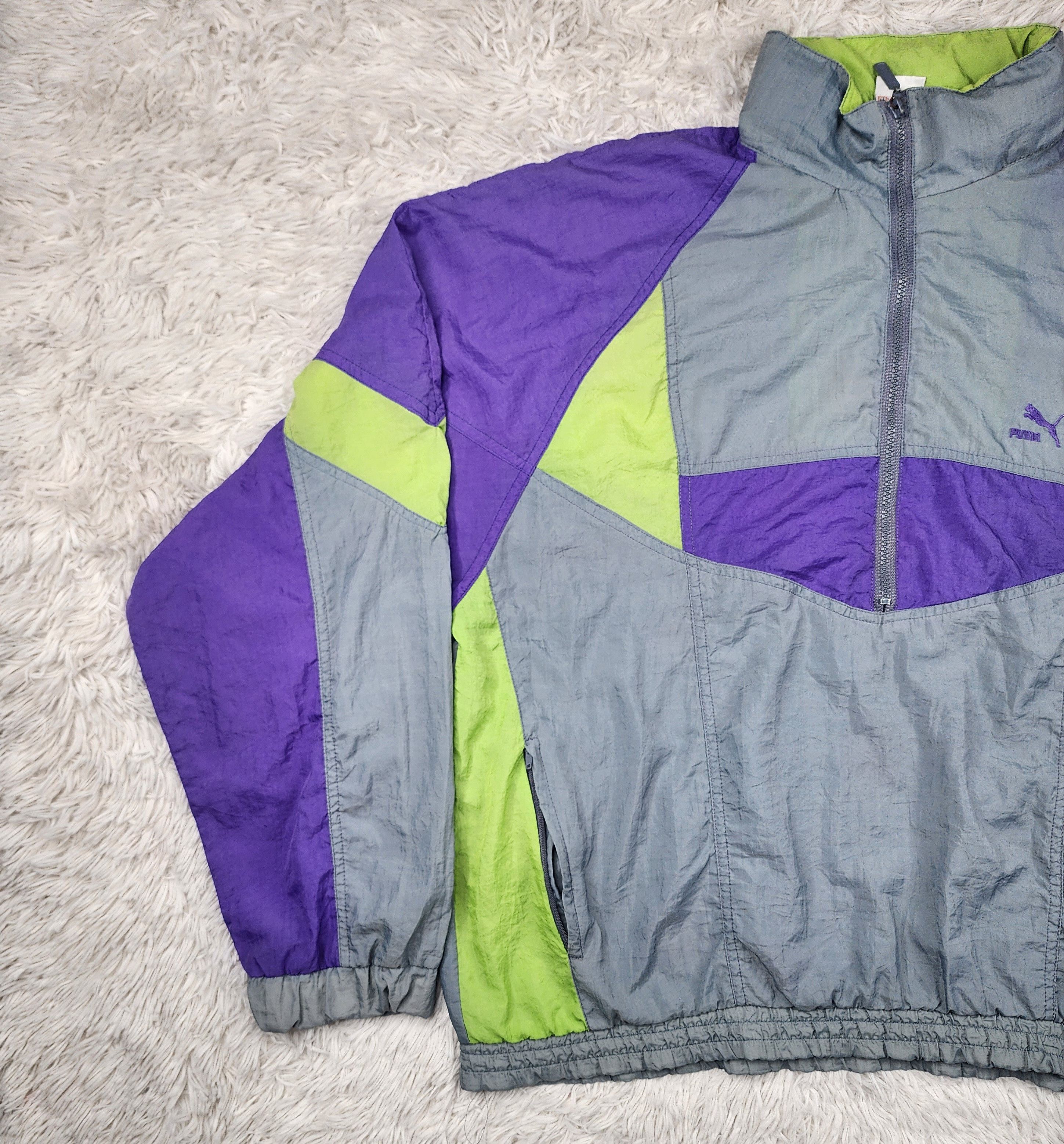 Puma Vintage PUMA 1/2 zipper windbreaker hoodied jacket Size US S / EU 44-46 / 1 - 3 Thumbnail