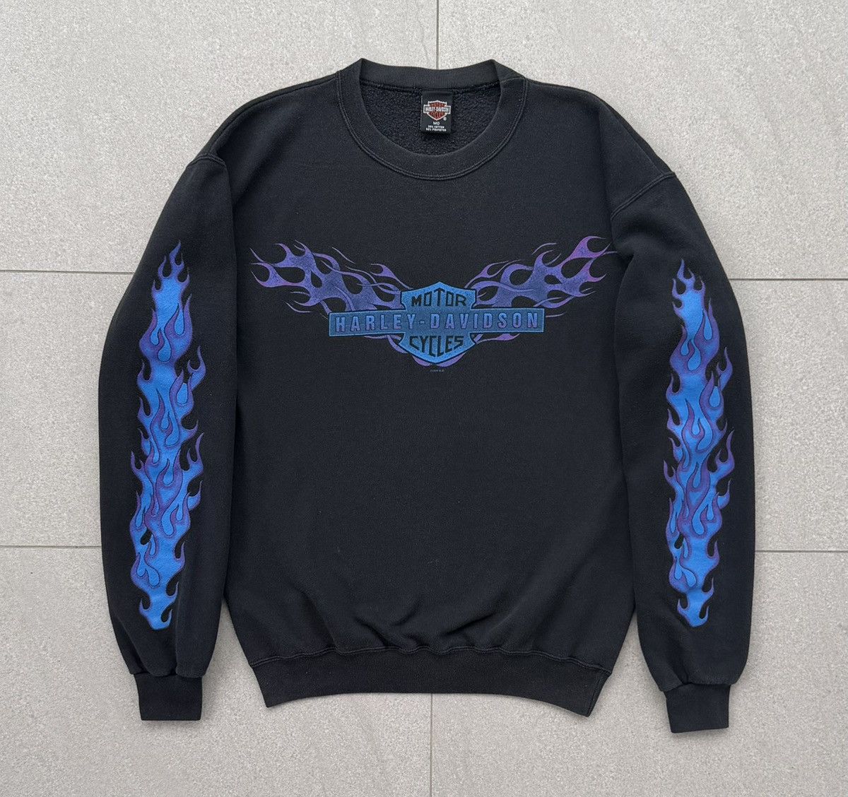 Harley Davidson 🔥VTG 90s Harley Davidson Motorcycle Long Sleeve Sweatshirt Size US M / EU 48-50 / 2 - 2 Thumbnail