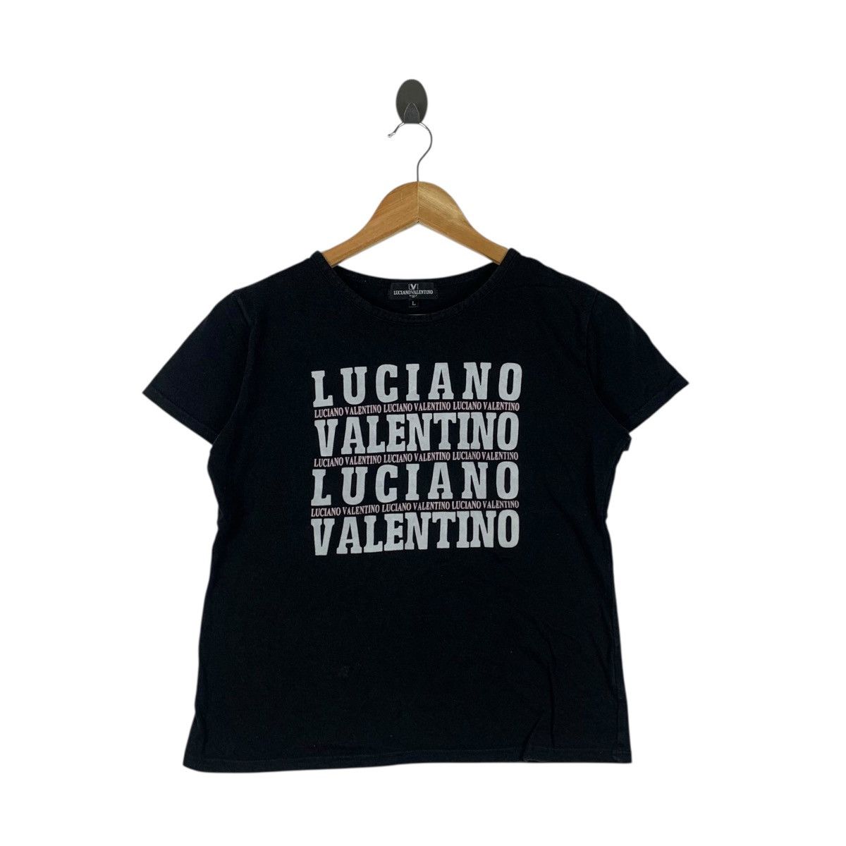 Other Vintage LUCIANO VALENTINO ITALY Center Logo Tee Shirt Top Size L / US 10 / IT 46 - 3 Thumbnail