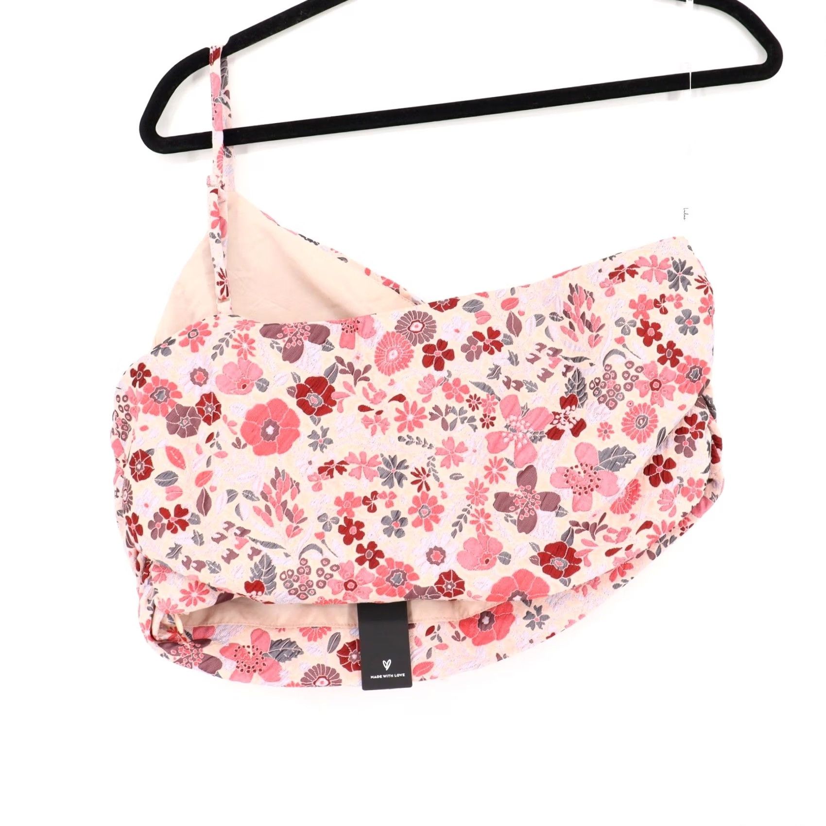 Lulus Lulus Bloom into Spring Blush Floral Jacquard One-Shoulder Crop Top XL Pink NWT Size XL / US 12-14 / IT 48-50 - 7 Thumbnail