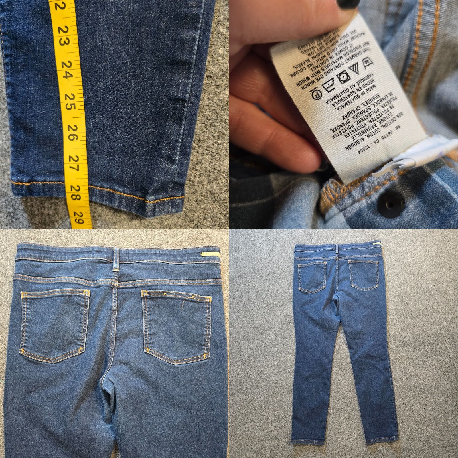Vintage Pilcro Anthropologie Jeans Womens 32 Blue Serif Skinny Slim Mid Rise Capsule Size 24" / US 00 / IT 34 - 8 Thumbnail