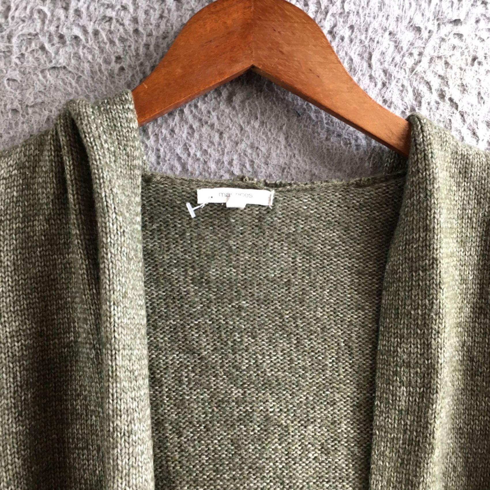 Vintage Maurices Sweater Womens XS Olive Green Open Front Hooded Knit Cardigan Casual Shirt Size XS / US 0-2 / IT 36-38 - 3 Thumbnail