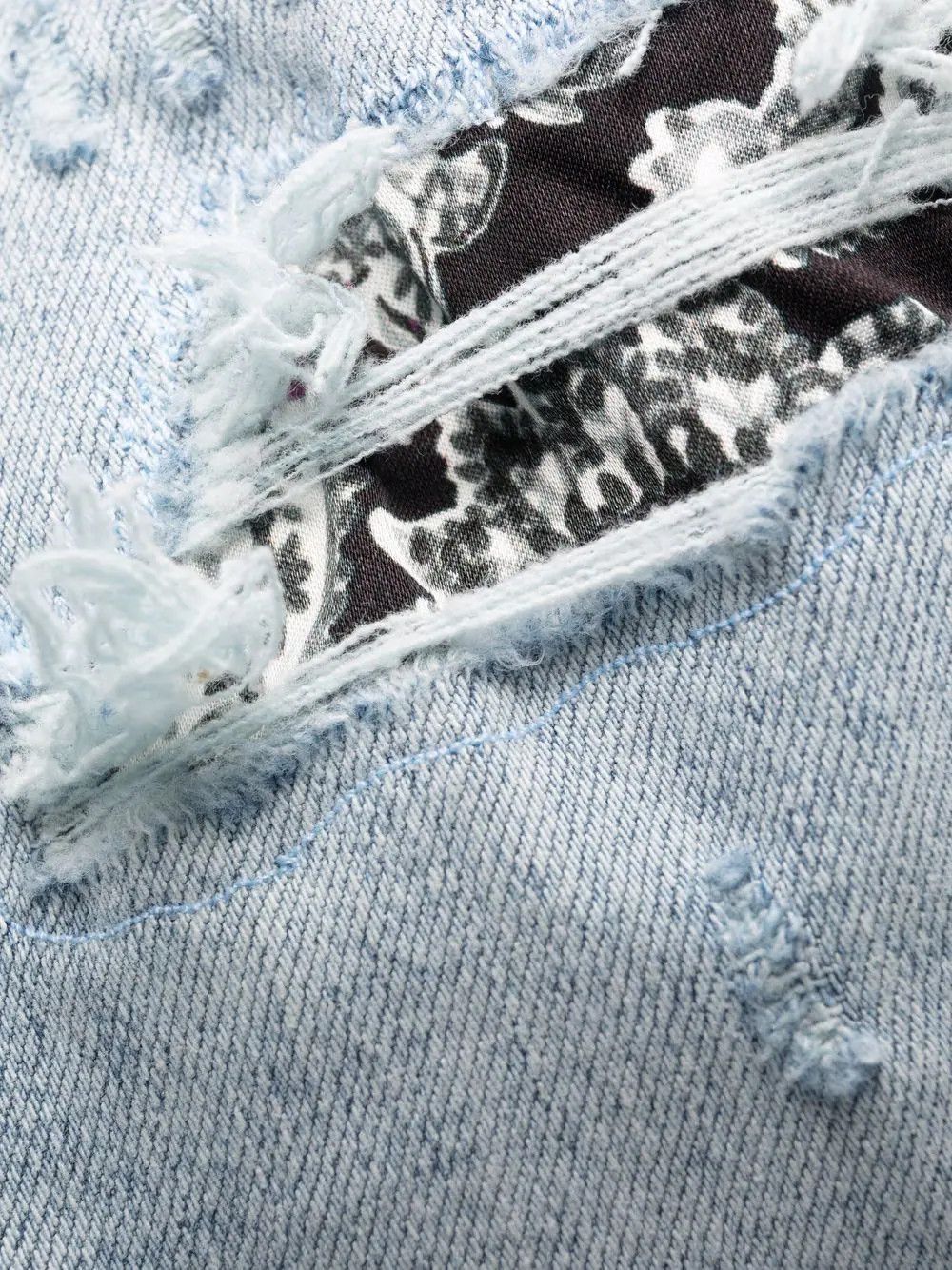 Amiri o1mle0924 Pajama Art Patch Jeans in Light Blue Size US 38 / EU 54 - 7 Thumbnail