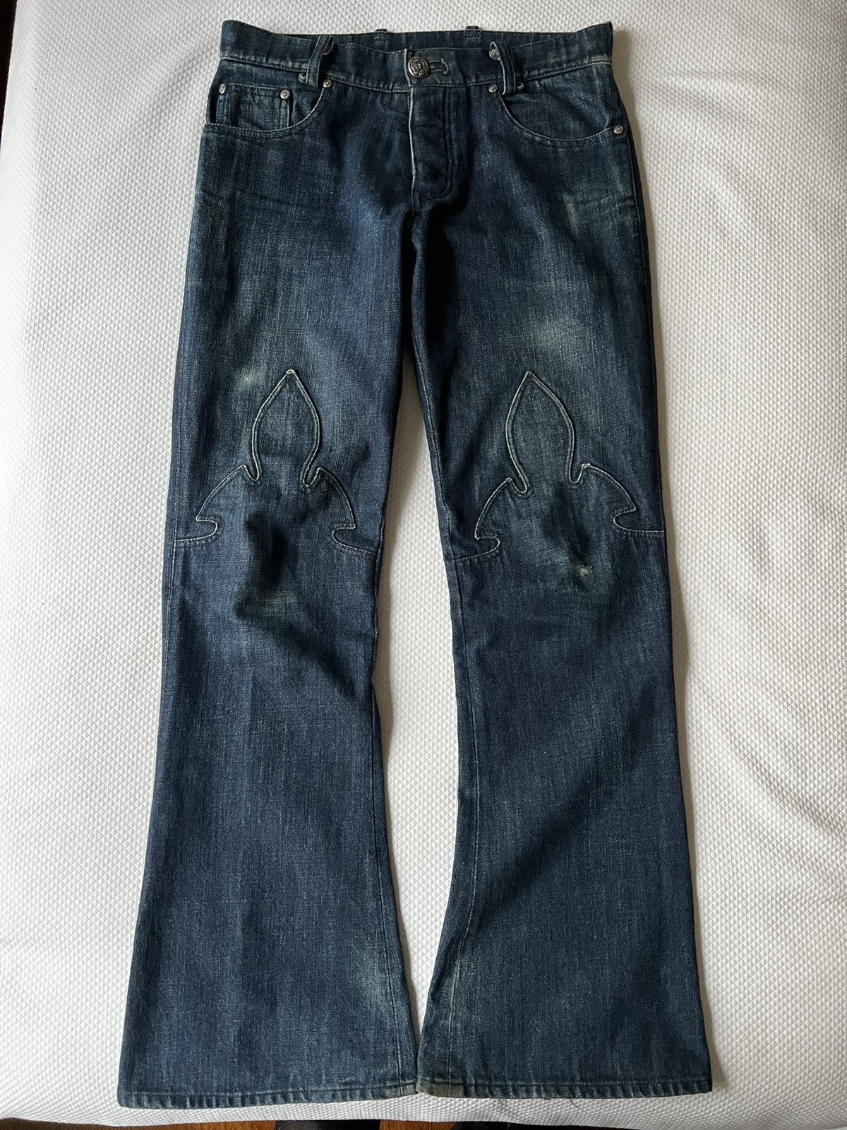 Chrome Hearts chrome hearts fleur knee bootcut/flared denim | Grailed