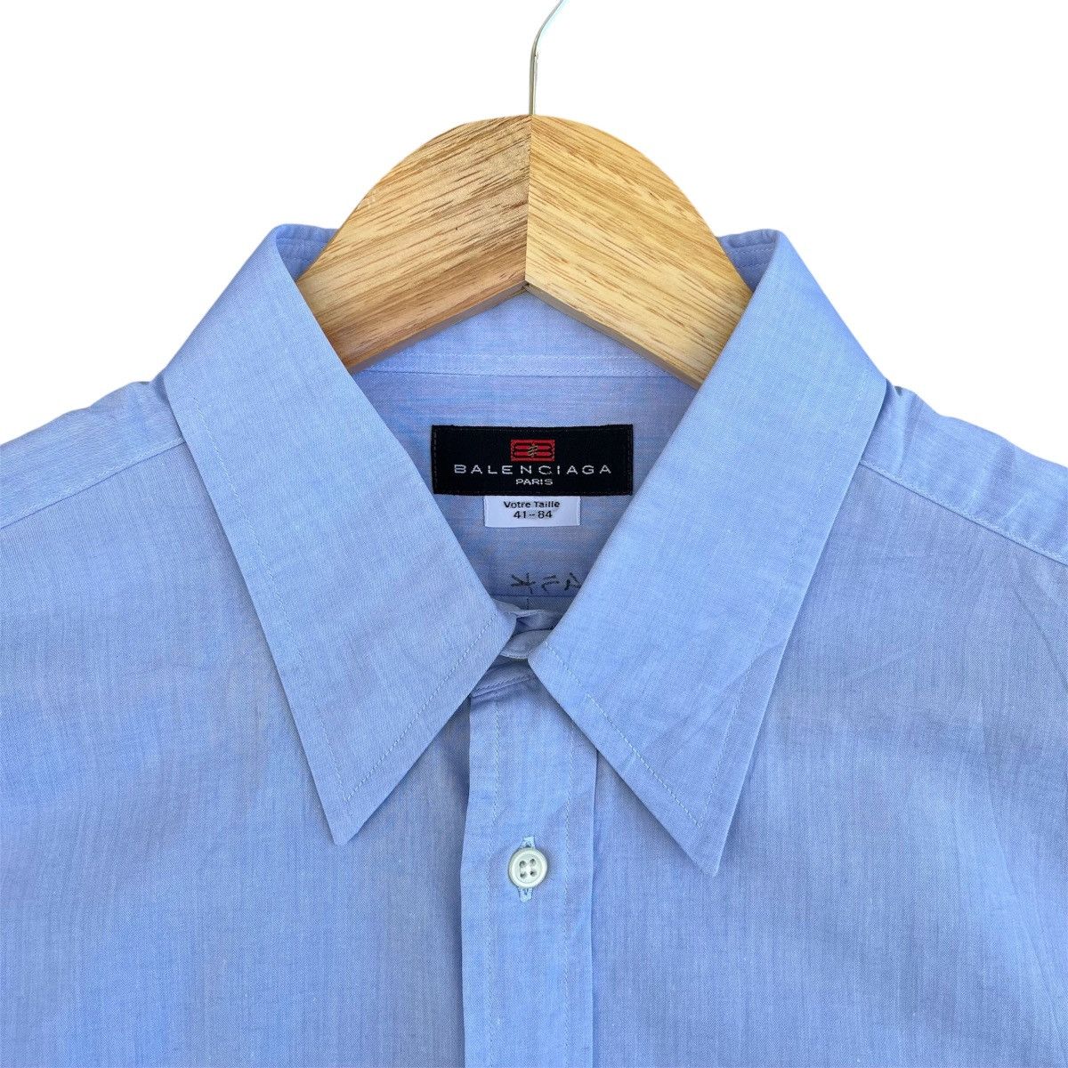 Balenciaga Vintage Balenciaga Paris Button Up Shirt Baby Blue Size US M / EU 48-50 / 2 - 4 Thumbnail