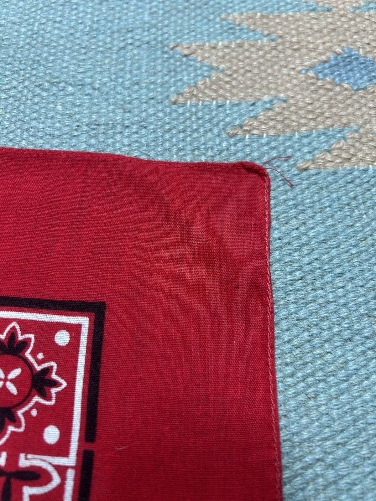Vintage Vtg cotton bandana handkerchief geometric workwear made USA Size ONE SIZE - 5 Thumbnail