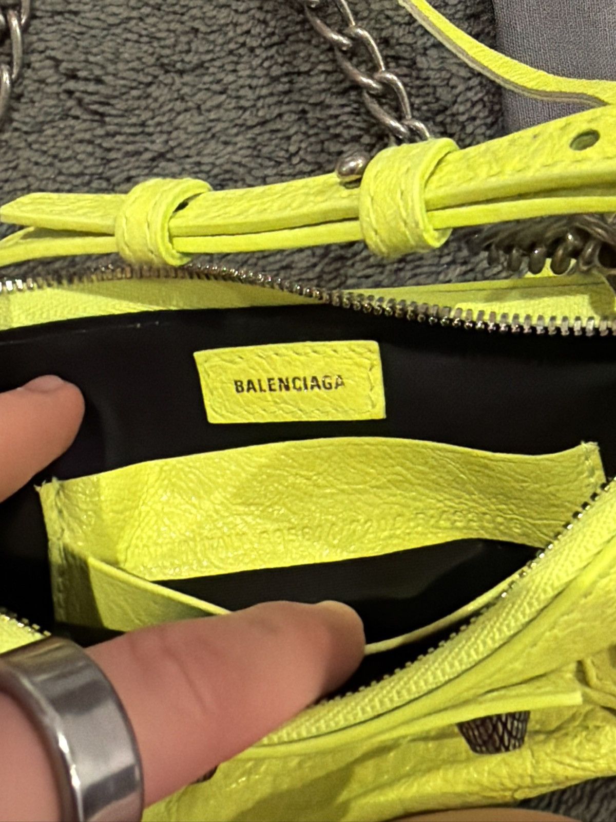 Balenciaga WOMEN'S LE CAGOLE MINI BAG WITH CHAIN IN FLUO YELLOW Size ONE SIZE - 15 Thumbnail