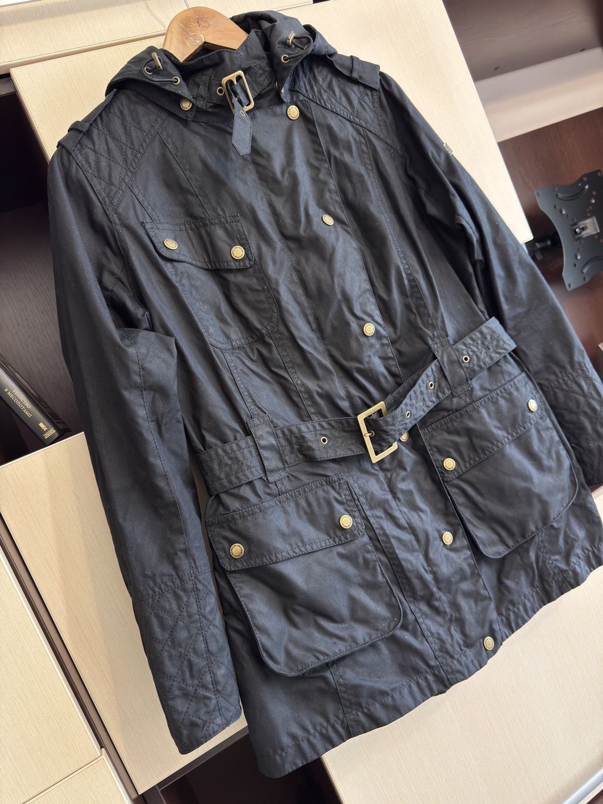 Barbour Barbour International Hairpin Hooded Wax Women’s Jacket Size L / US 10 / IT 46 - 4 Thumbnail