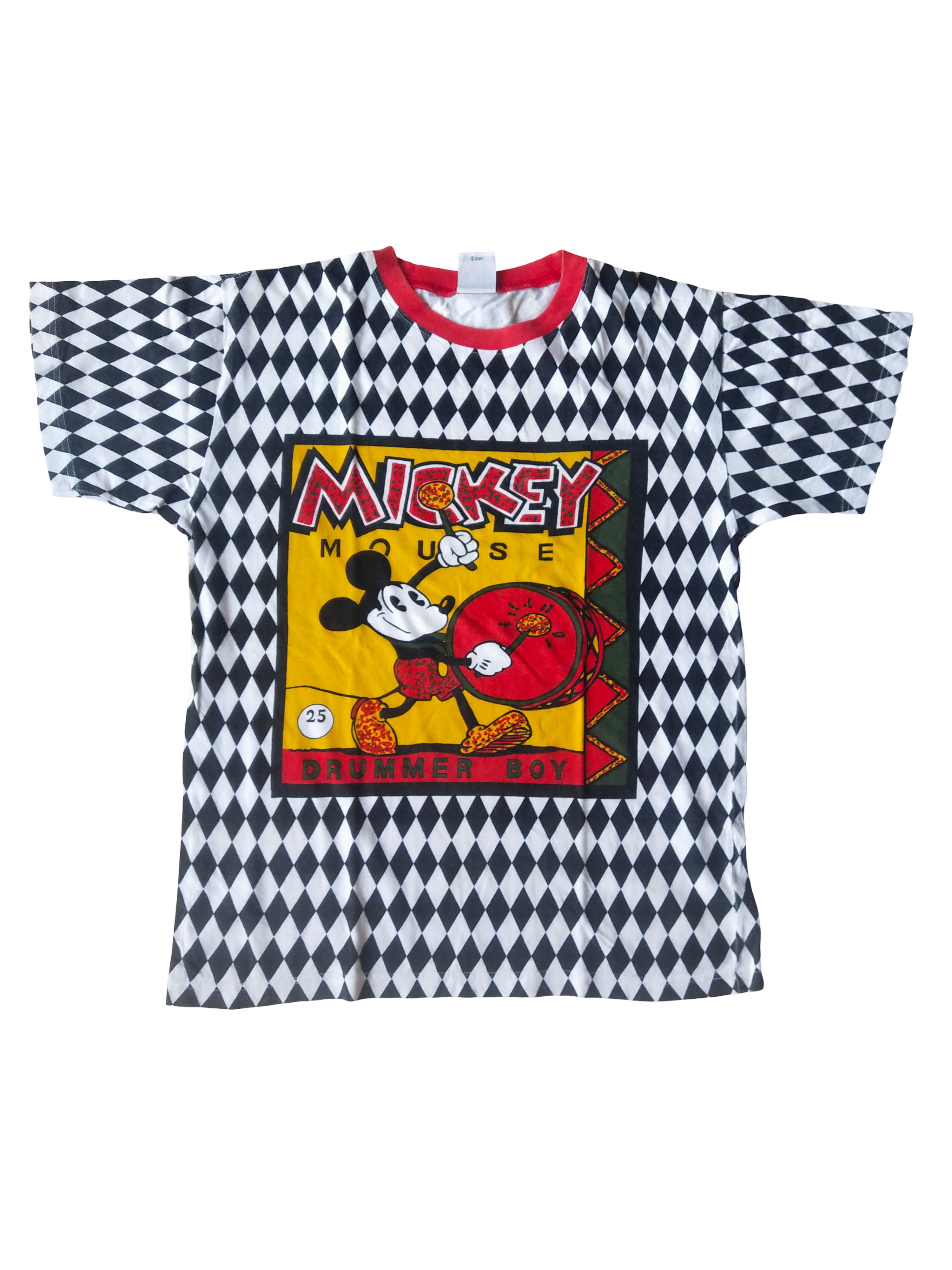 Disney 90s Mickey Mouse Drummer Boy AOP Diamond Pattern Tee Disney Size US S / EU 44-46 / 1 - 1 Thumbnail