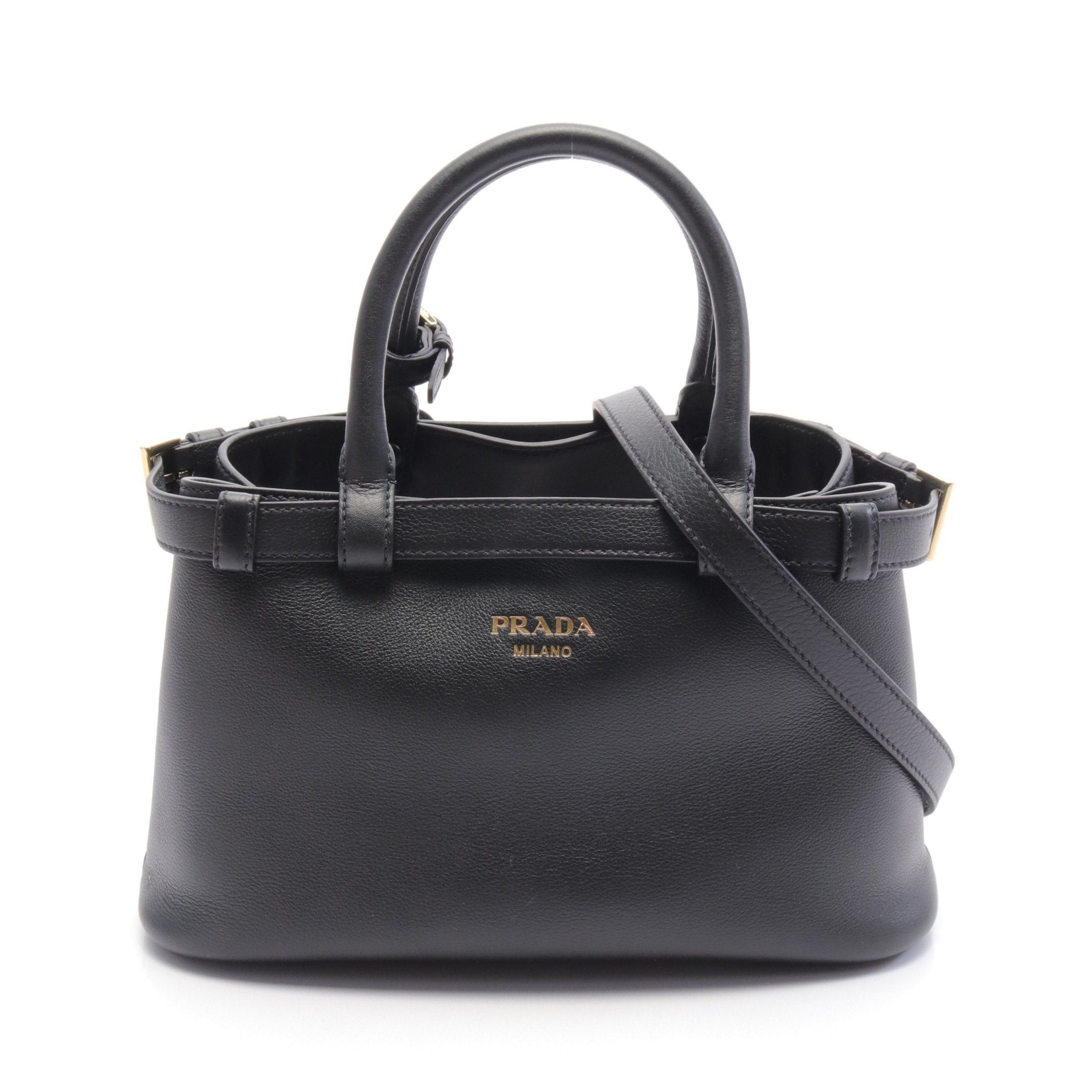Prada Prada Handbag Leather Black Size ONE SIZE - 1 Thumbnail