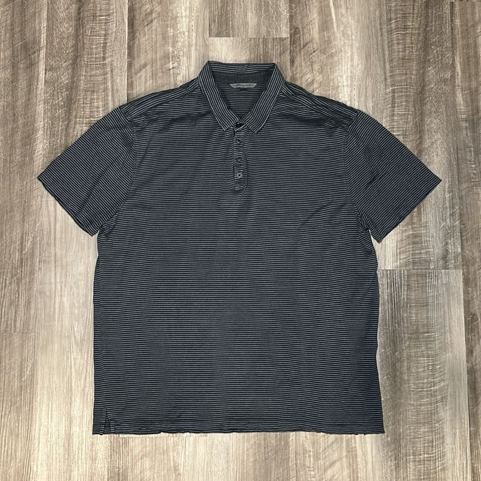 John Varvatos John Varvatos Hampton Striped Silk Blend Polo - 2XL Size US XXL / EU 58 / 5 - 2 Thumbnail