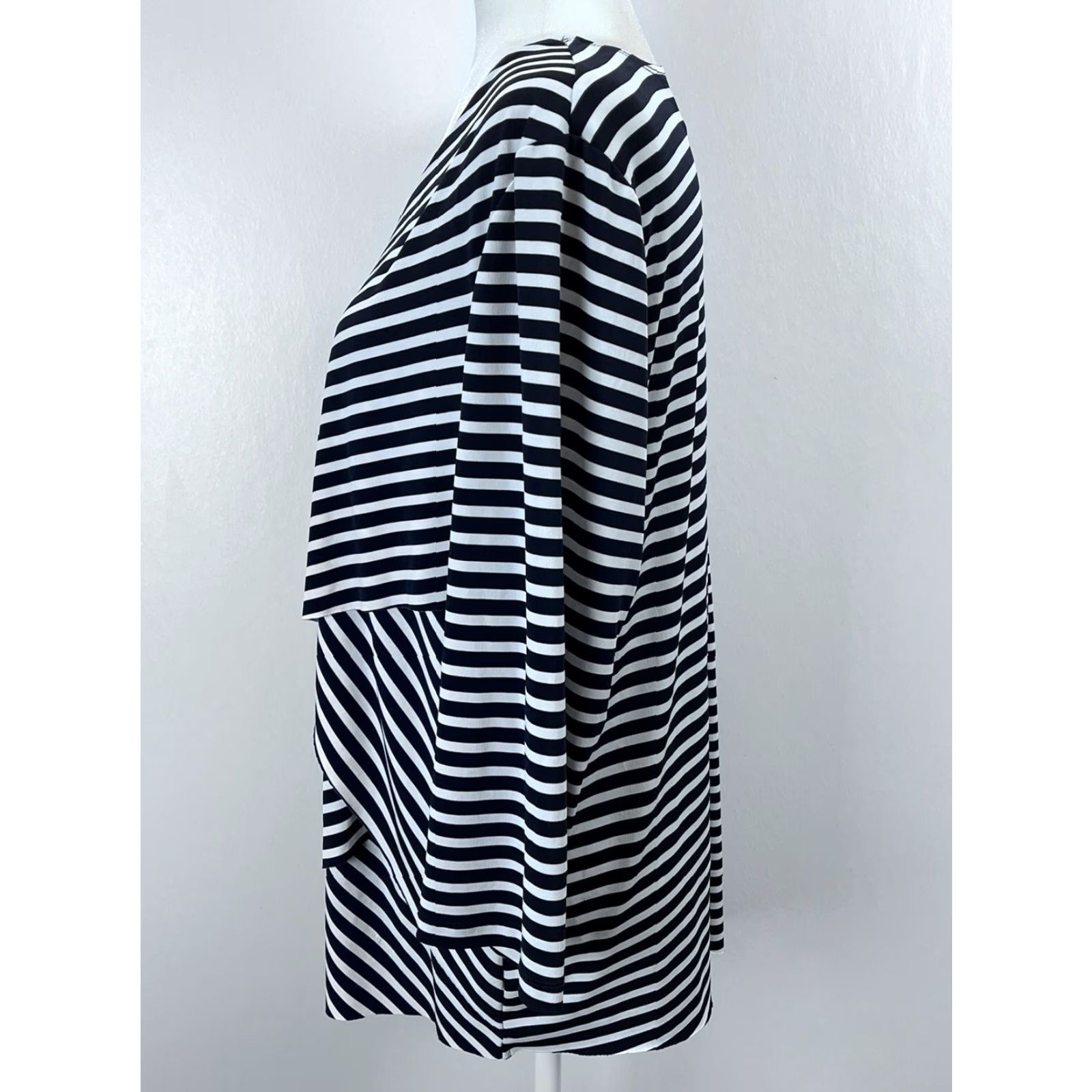 Vintage Chicos Travelers Collection Tiered Tunic Top Shirt Sz 3 US X-large Black White Size XL / US 12-14 / IT 48-50 - 2 Thumbnail