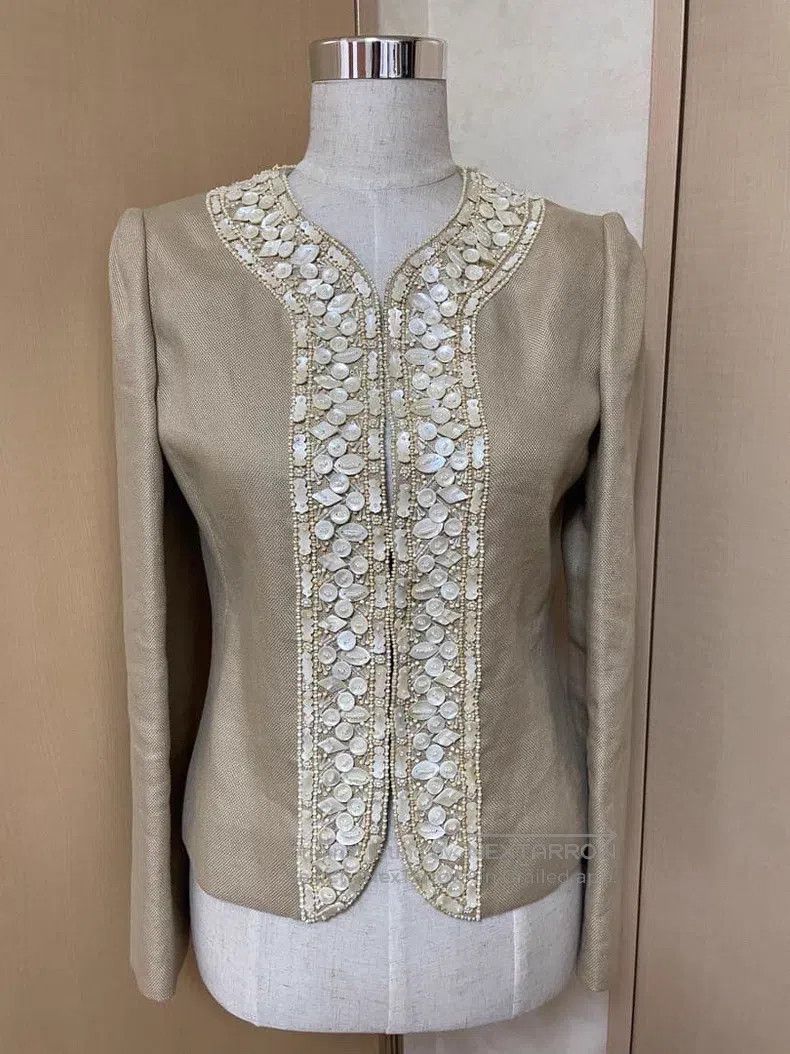 Valentino Valentino Heavy fritillaria nail bead linen coat Size S / US 4 / IT 40 - 1 Thumbnail