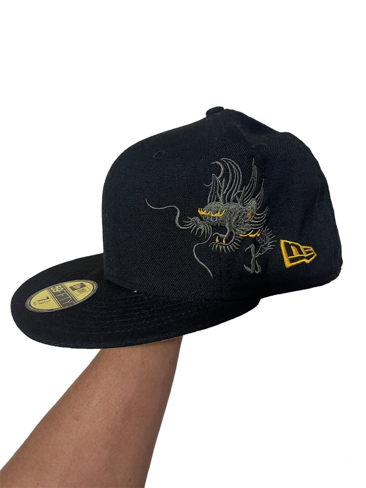 Pre-owned New Era X Vintage Sukajan Dragonfly Embroidery X New Era Full Cap In Black
