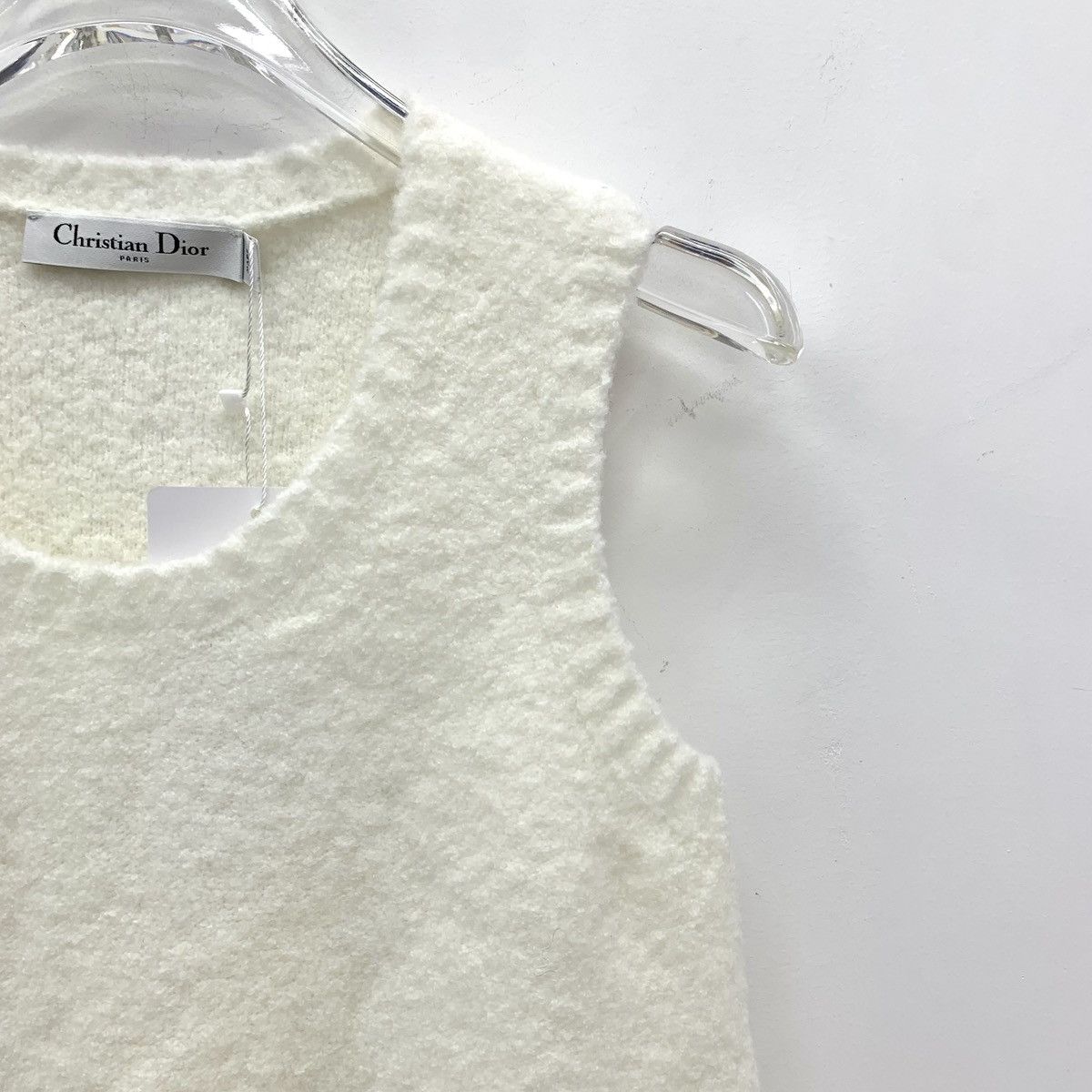 Dior Dior Off-white Wool Crew Neck Sleeveless Knit Vest K26WX Size XS / US 0-2 / IT 36-38 - 3 Thumbnail