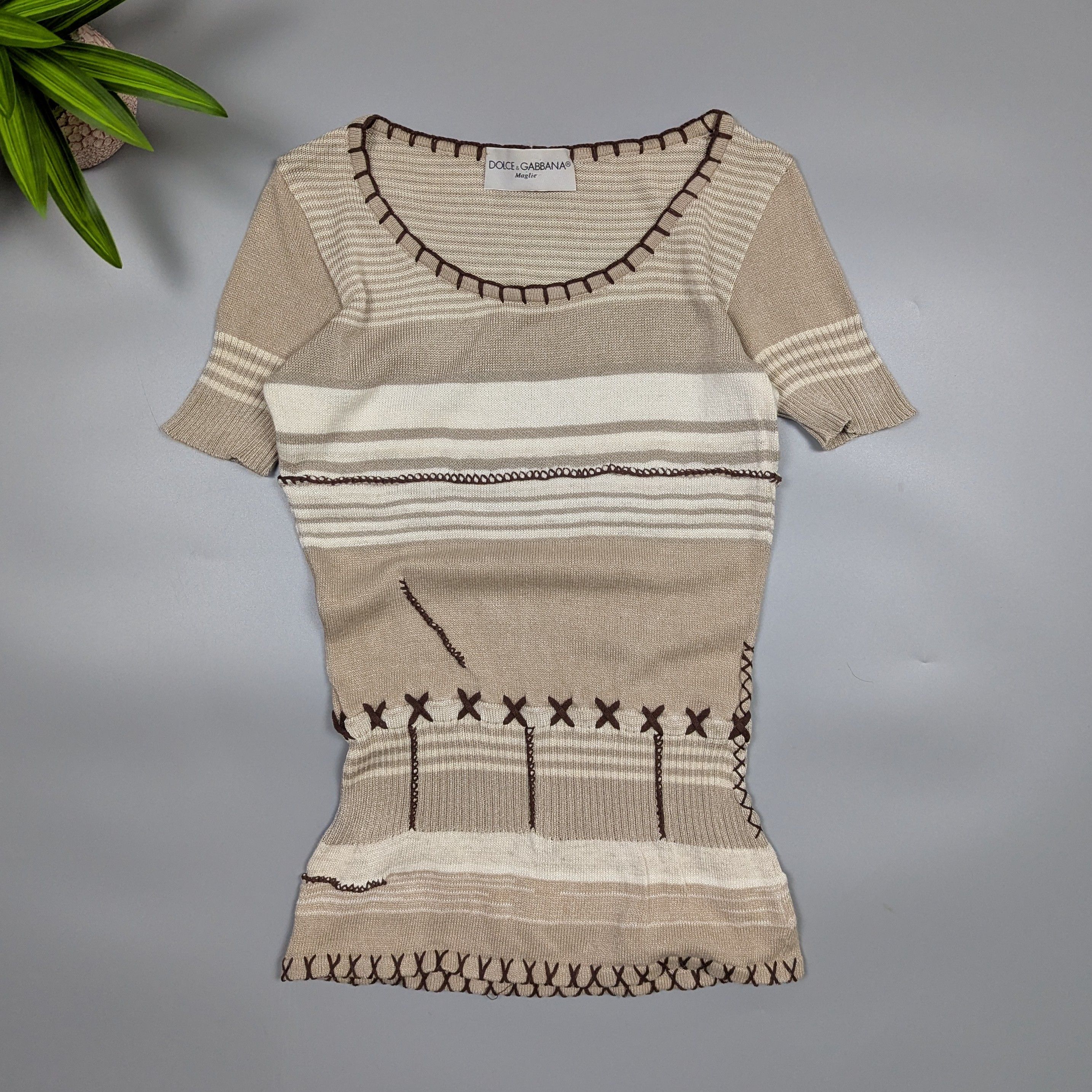 Dolce & Gabbana Archive Dolce & Gabbana Y2K Avant Garde Ethno Knit Top Size M / US 6-8 / IT 42-44 - 2 Thumbnail