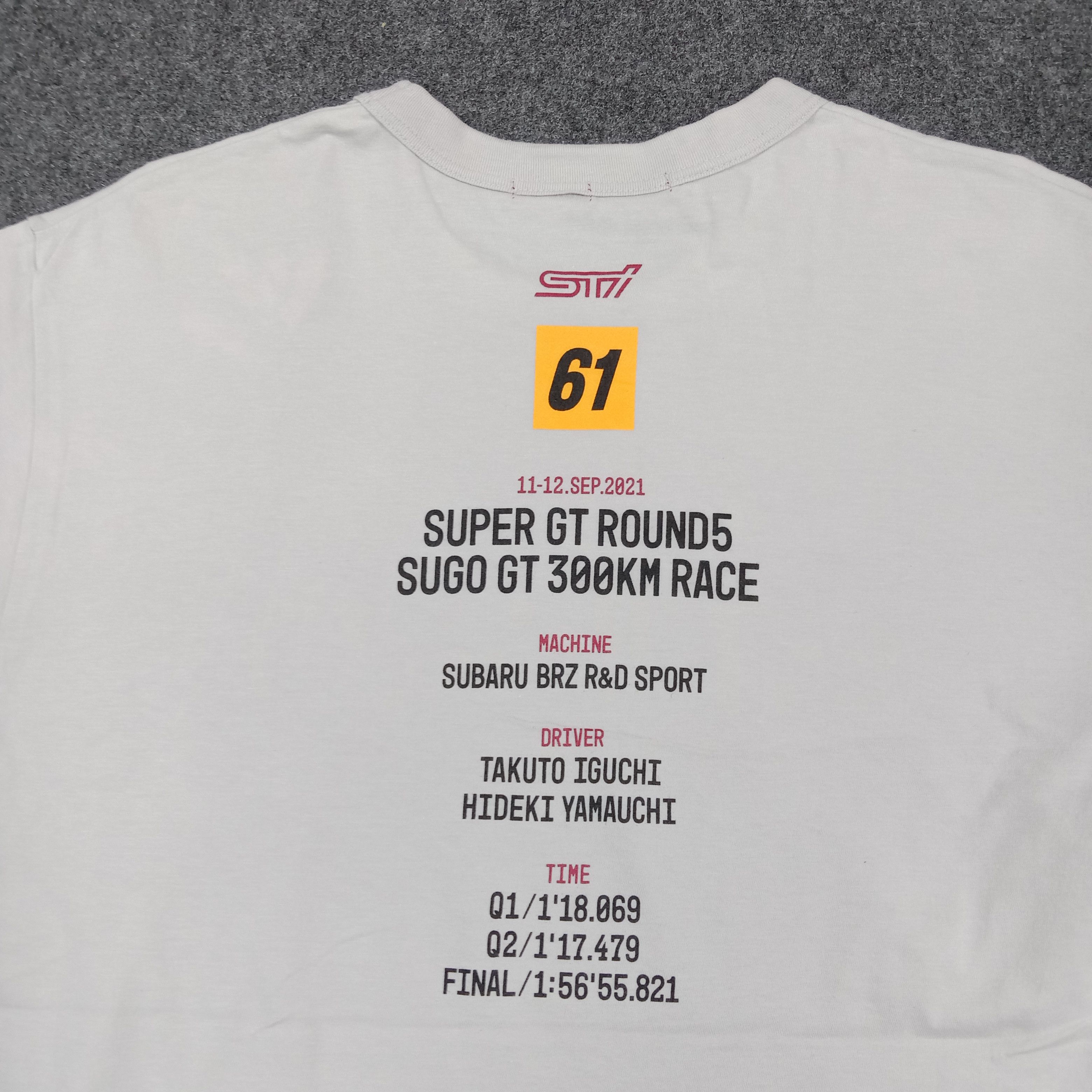 Japanese Brand Subaru STI Super SUGO GT 300 Racing Tshirt C285N53 Size US M / EU 48-50 / 2 - 5 Thumbnail