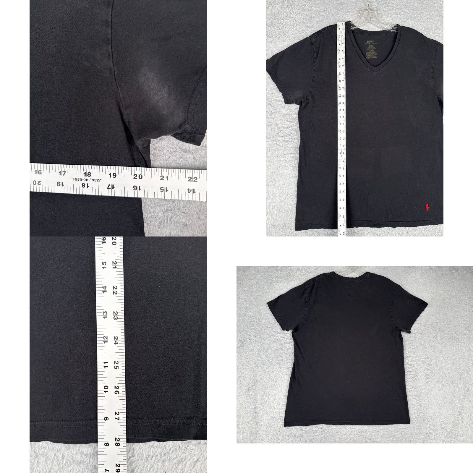 Ralph Lauren Polo Ralph Lauren Shirt Adult Large Black 100% Cotton V-Neck Short Sleeve Size US L / EU 52-54 / 3 - 8 Thumbnail