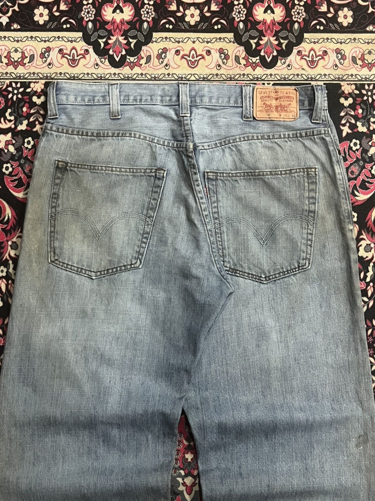 Levi's Vintage Levi’s 569 Light Rusty Blue Distressed Loose Jeans Size US 38 / EU 54 - 7 Thumbnail