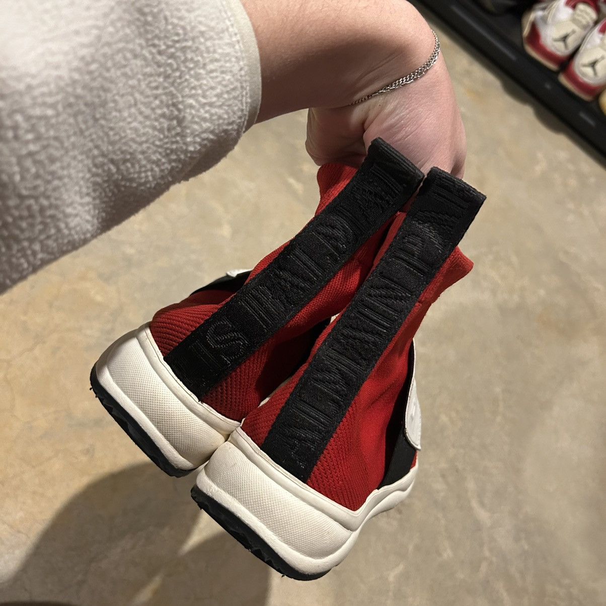 Balmain × Designer Balmain Cameron Stretch Knit Sock Runner Sneaker Red US 7 Size US 7 / EU 40 - 7 Thumbnail