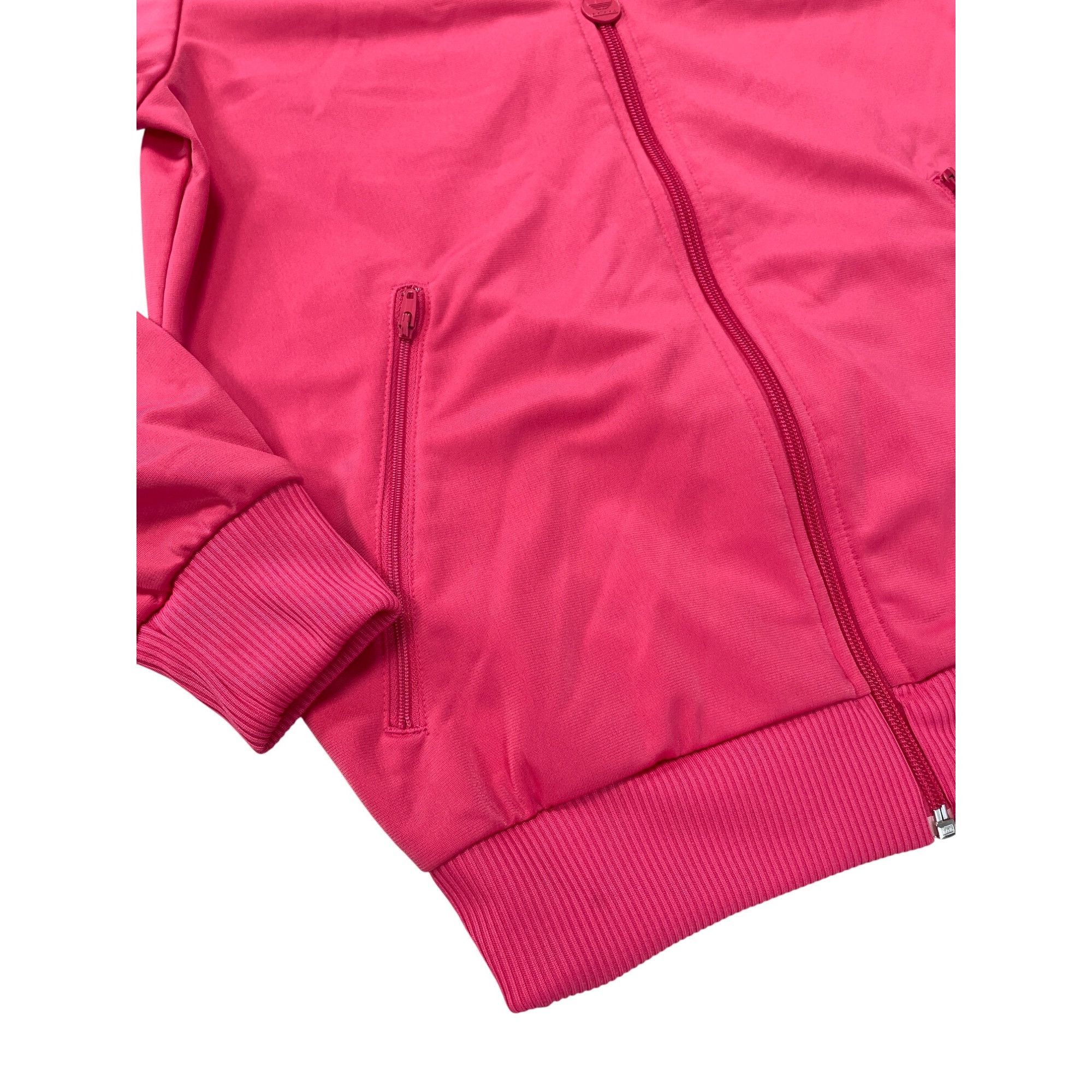 Adidas Adidas Womens Pink Track Jacket With Blue Stripes Size L SKU Size L / US 10 / IT 46 - 3 Thumbnail