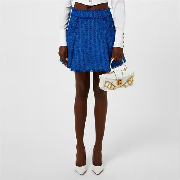 Balmain o1g2r1mq0924 Mini Skirt in Blue Size 27" / US 4 / IT 40 - 3 Thumbnail
