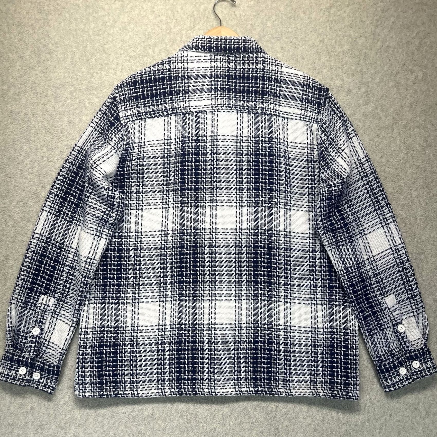 Vintage Common People Jacket Check Navy White Overshirt Size L Men’s NWT Button Front Casual Polyester One Word: Jacket Size US L / EU 52-54 / 3 - 7 Thumbnail