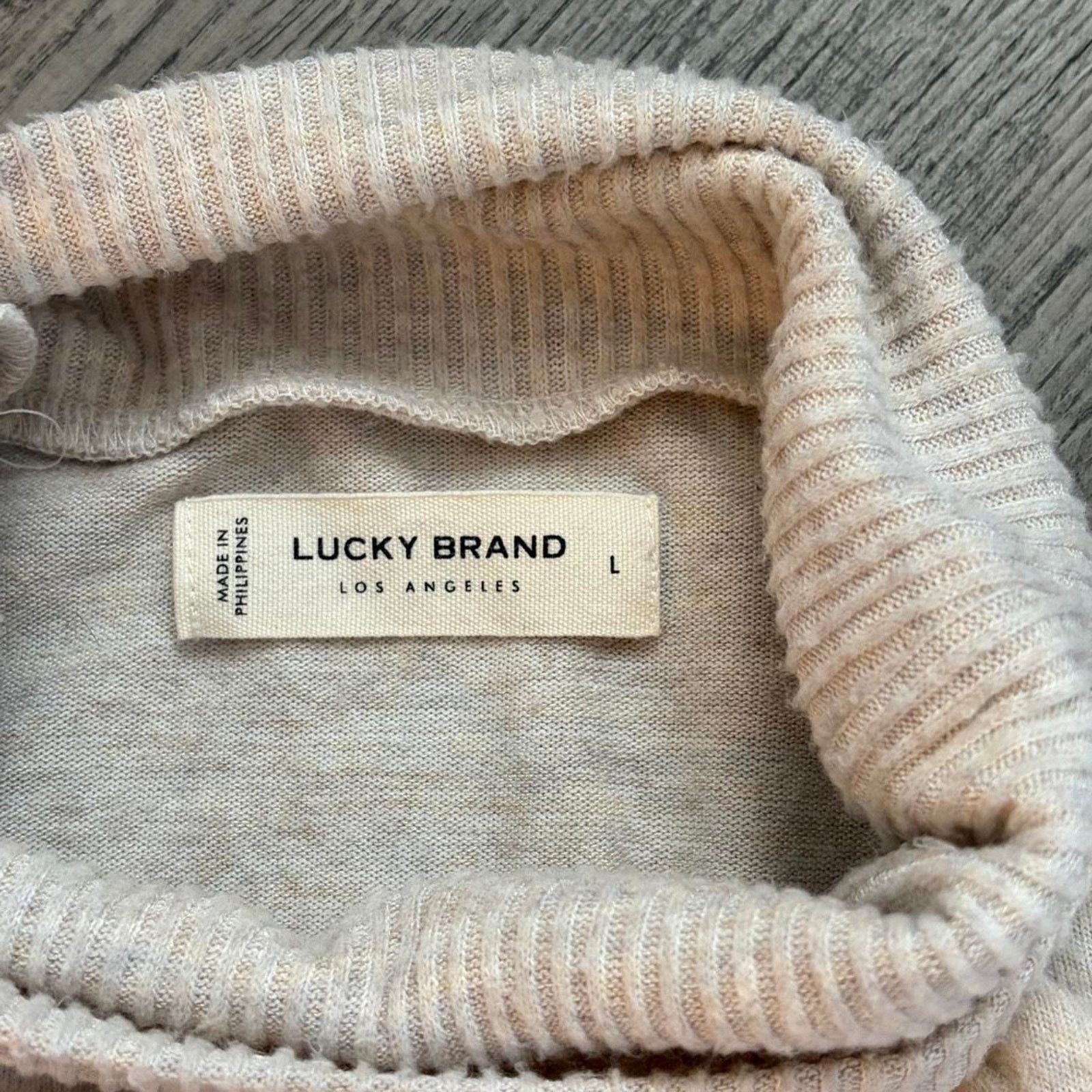 Lucky Brand Lucky brand cream turtleneck long sleeve Size L / US 10 / IT 46 - 3 Thumbnail