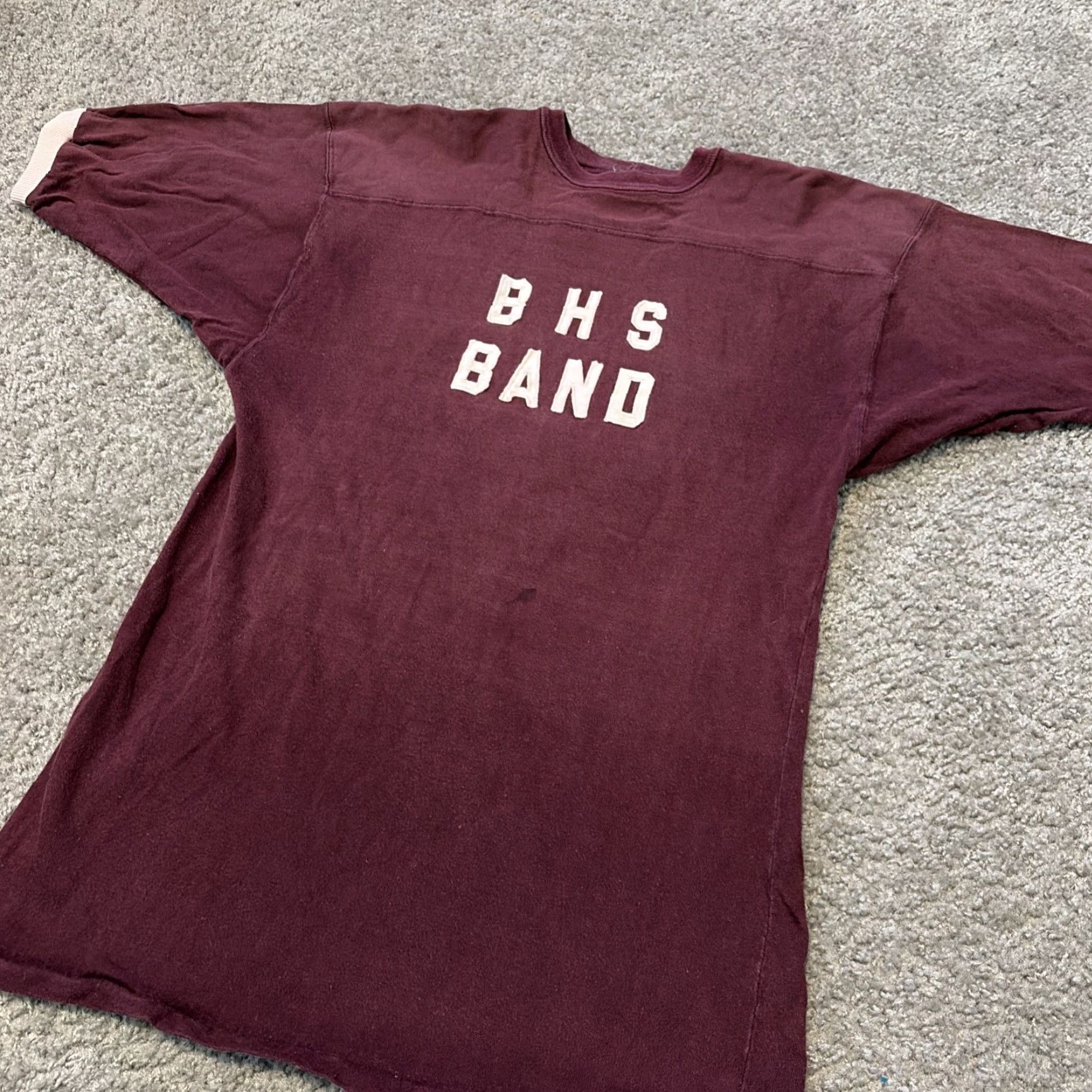 Vintage VINTAGE Buck’s Band T-Shirt XL Men Red Ringer 1960s BHS High School Burgundy/Red 60s/Music/Band Mens Size US XL / EU 56 / 4 - 5 Thumbnail