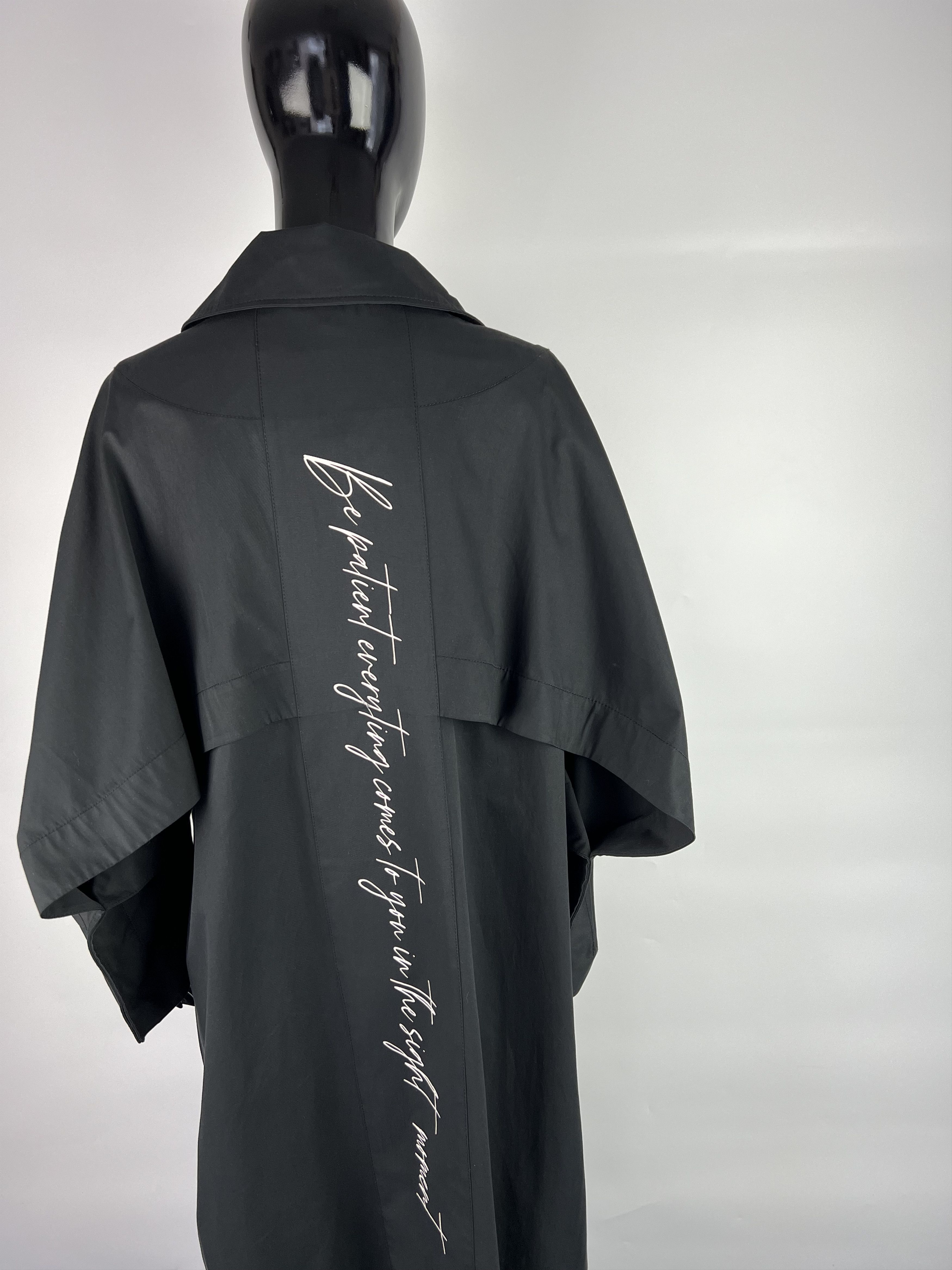 Designer D'Tes Black Cotton Coat Size 1 Size S / US 4 / IT 40 - 4 Thumbnail