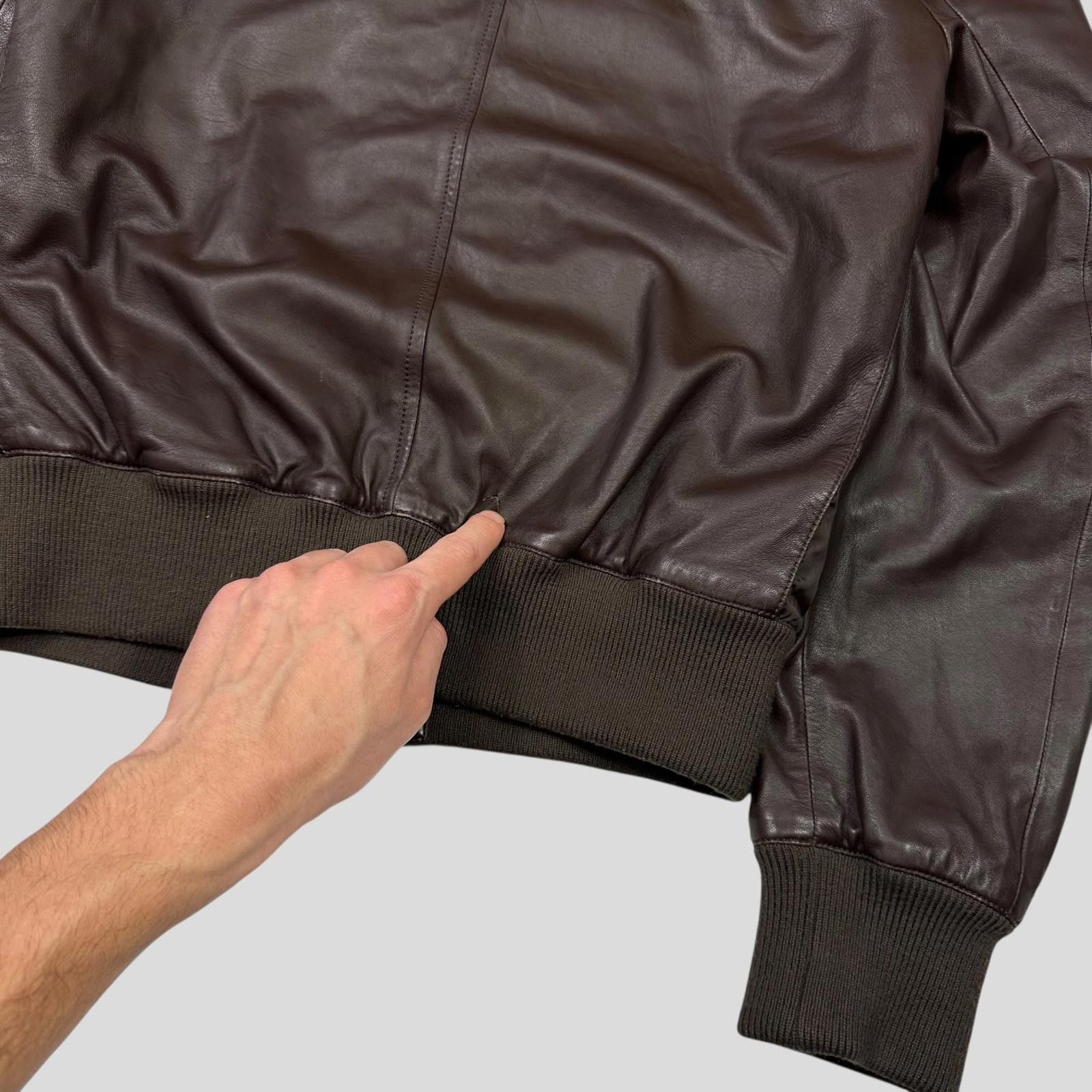 Gucci Gucci Brown Nappa Leather Hybrid Logo Bomber Jacket IT46 - S Size US S / EU 44-46 / 1 - 10 Thumbnail
