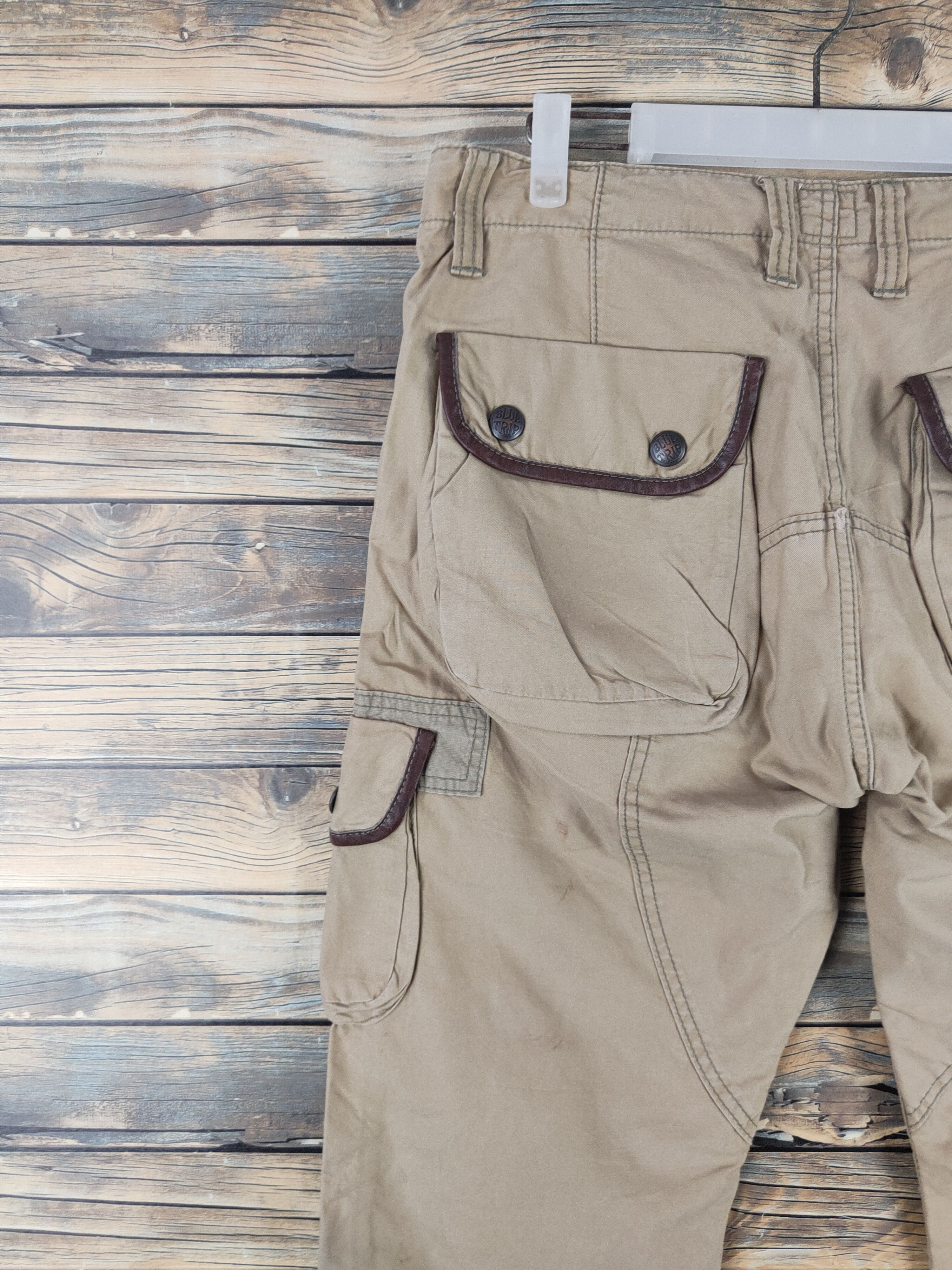 Japanese Brand DL Edwin-Blue Trip Beige Multipocket Cargo Pants #sp46-264T Size US 32 / EU 48 - 8 Thumbnail