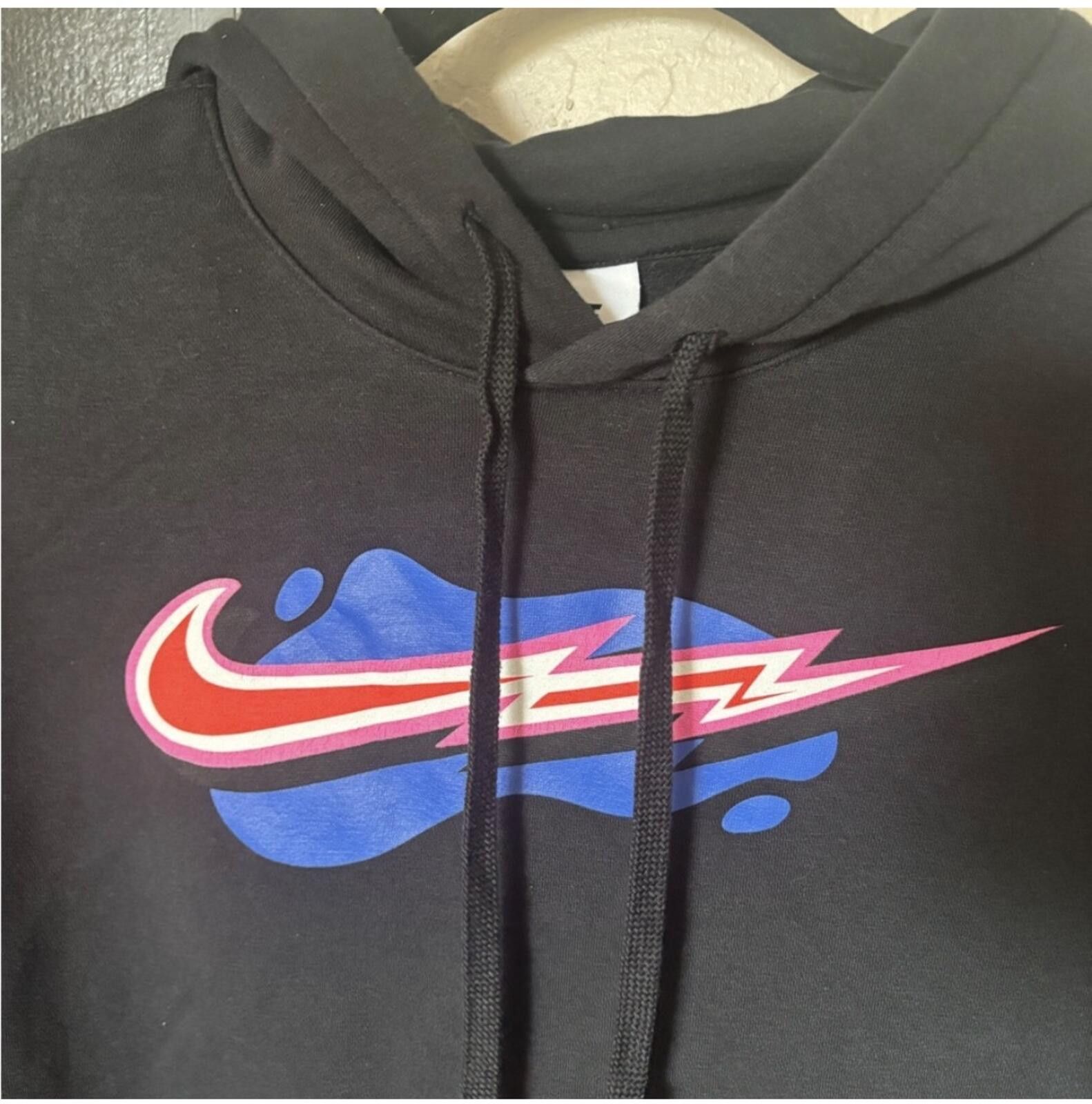 Nike (NIKE) Black Hoodie with Pink and Blue Logo Size US S / EU 44-46 / 1 - 4 Thumbnail
