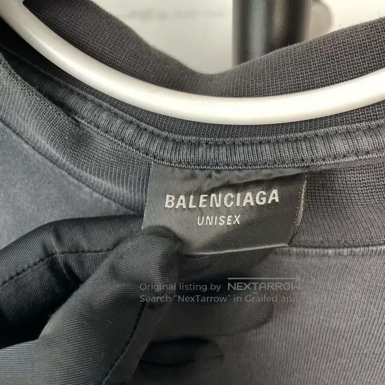 Balenciaga Balenciaga Black Printed Crew Neck Short Sleeve Size US M / EU 48-50 / 2 - 3 Thumbnail