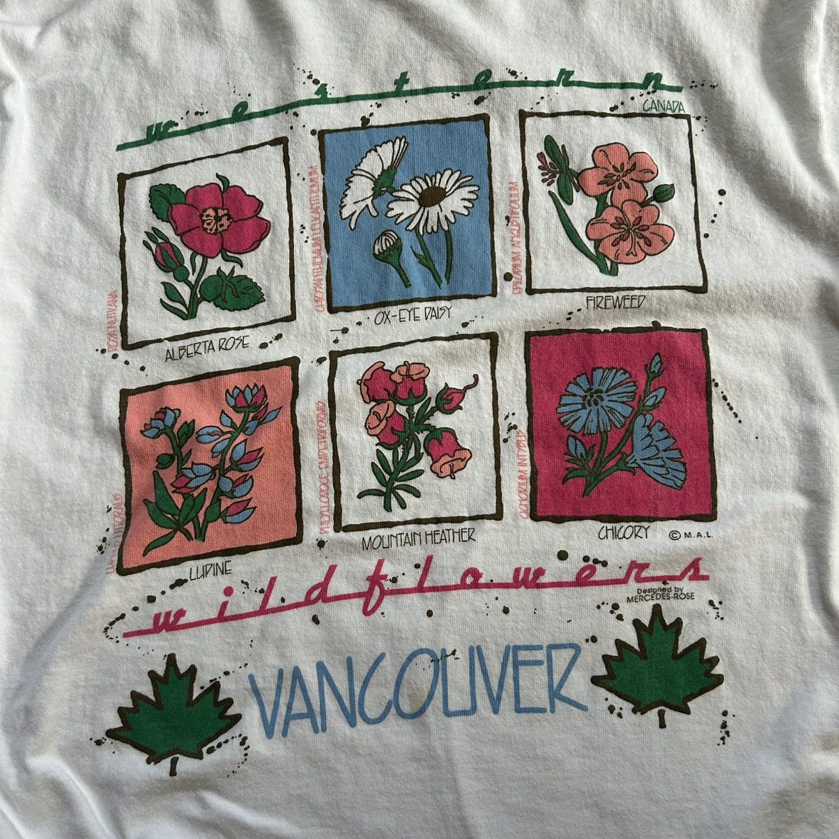 Vintage VANCOUVER iSLAND BRiTiSH COLUMBiA CANADA WiLDFLOWERS BOTANY Size US L / EU 52-54 / 3 - 11 Thumbnail