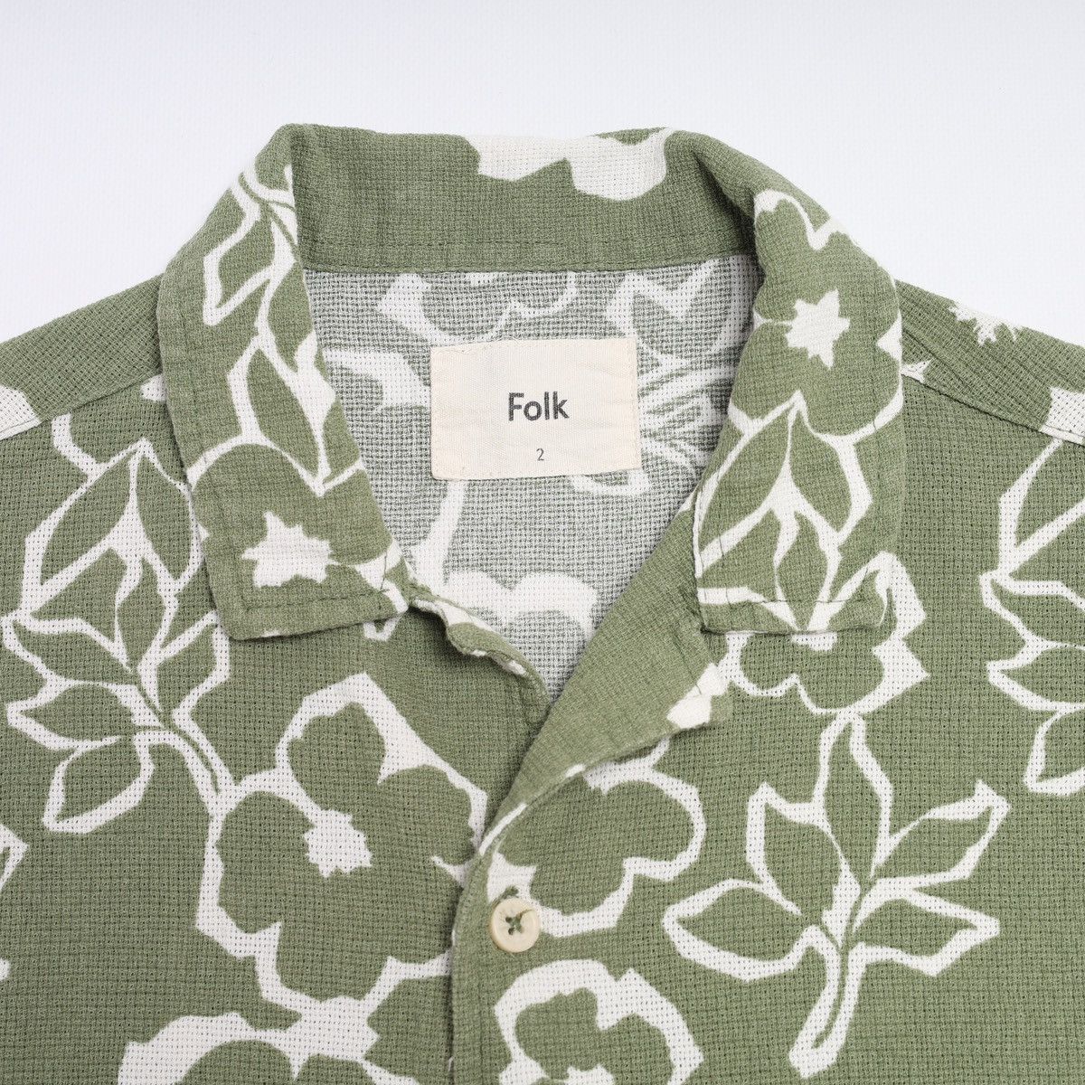 Folk Folk Printed Flower Floral Short Sleeve Shirt Green Size US S / EU 44-46 / 1 - 6 Thumbnail