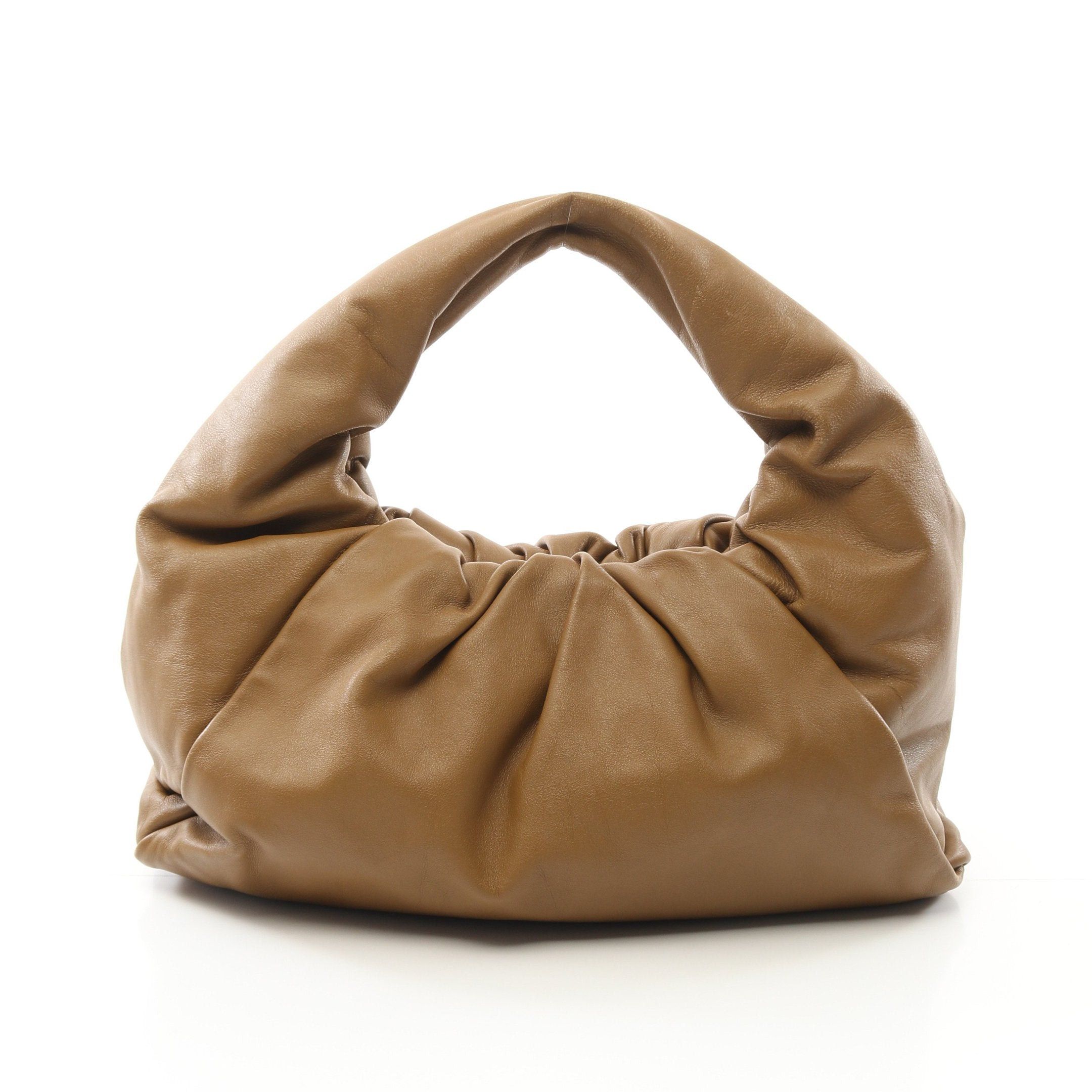 Bottega Veneta Bottega Veneta The Shoulder Pouch Handbag Leather Yellow Brown Size ONE SIZE - 1 Thumbnail