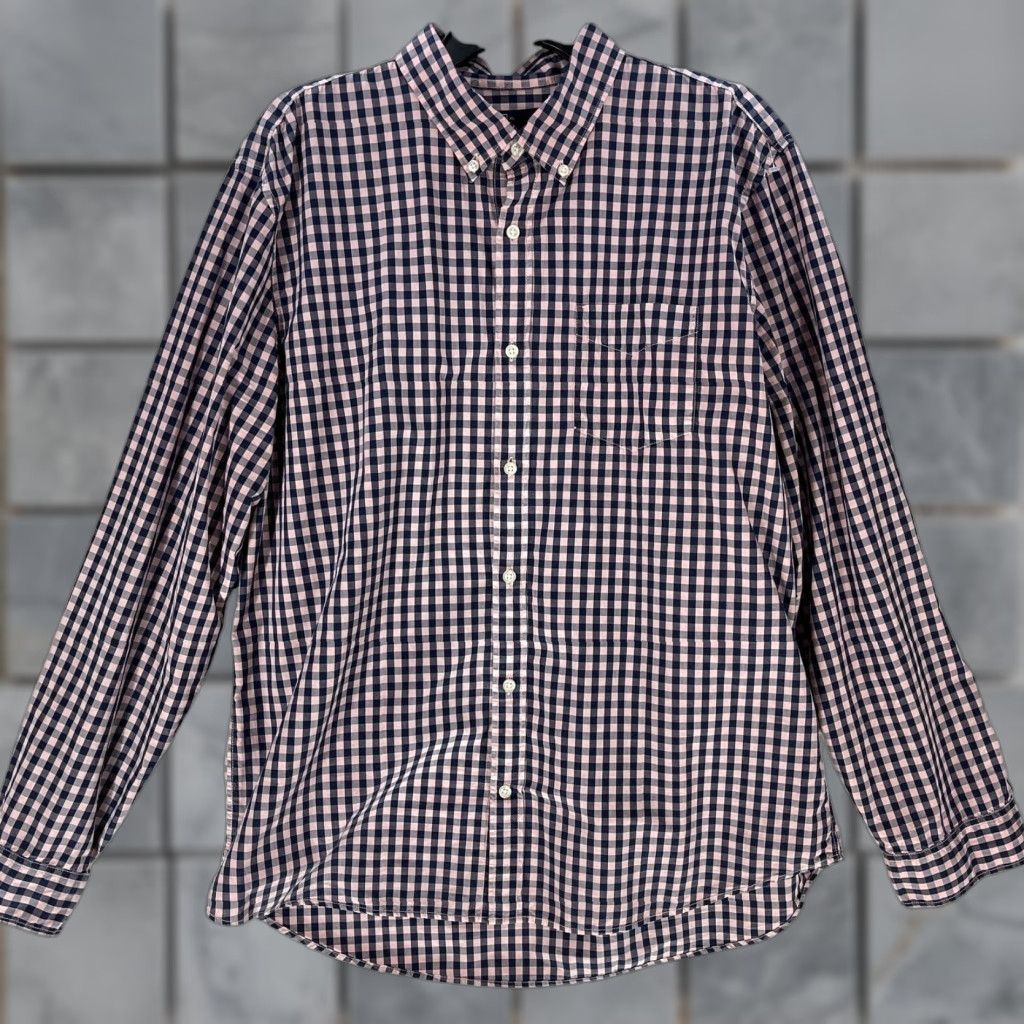 Gap GAP Button-Up Shirt Mens XL Pink Blue Check Long Sleeve Preppy Y2K Vintage Style Casual Business Travel Party/Cocktail Wedding Formal Shirt Size US XL / EU 56 / 4 - 1 Thumbnail