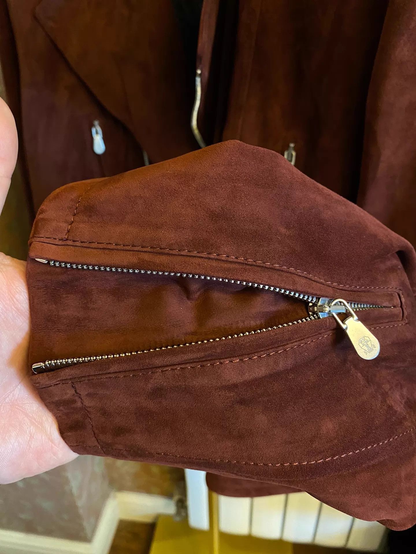 Brunello Cucinelli BRUNELLO CUCINELLI Suede Biker Jacket M Size US M / EU 48-50 / 2 - 4 Thumbnail