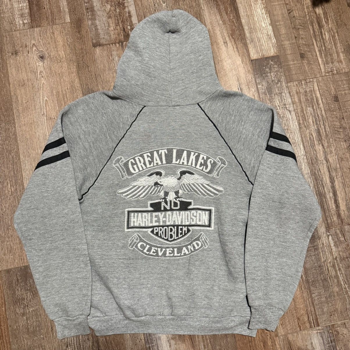 Harley Davidson × Vintage 1980s Harley Davidson Motorcycle Raglan Sleeve Hoodie Size US L / EU 52-54 / 3 - 2 Thumbnail