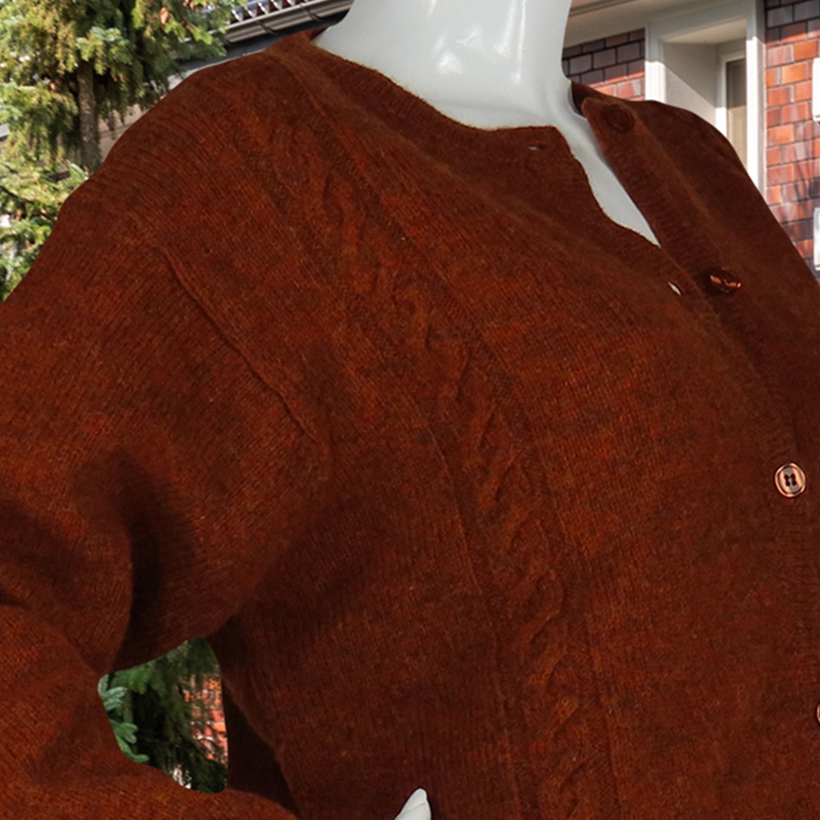 Other Orvis Braided Cable Knit Wool Cardigan Nordic Sweater L Size L / US 10 / IT 46 - 9 Thumbnail