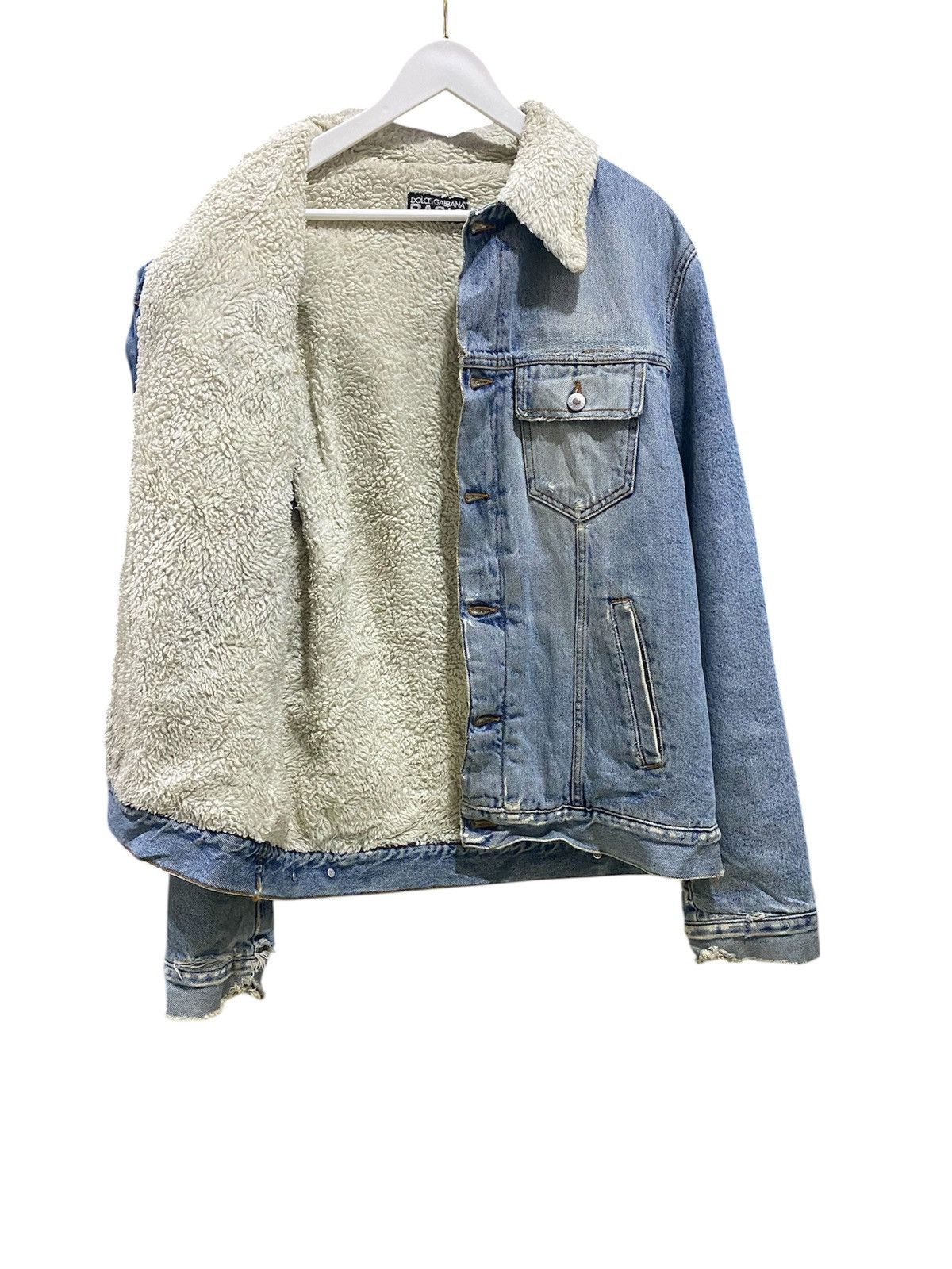 Dolce & Gabbana Vtg Dolce & Gabbana Denim Lining Sherpa Jacket Distressed Size US M / EU 48-50 / 2 - 3 Thumbnail