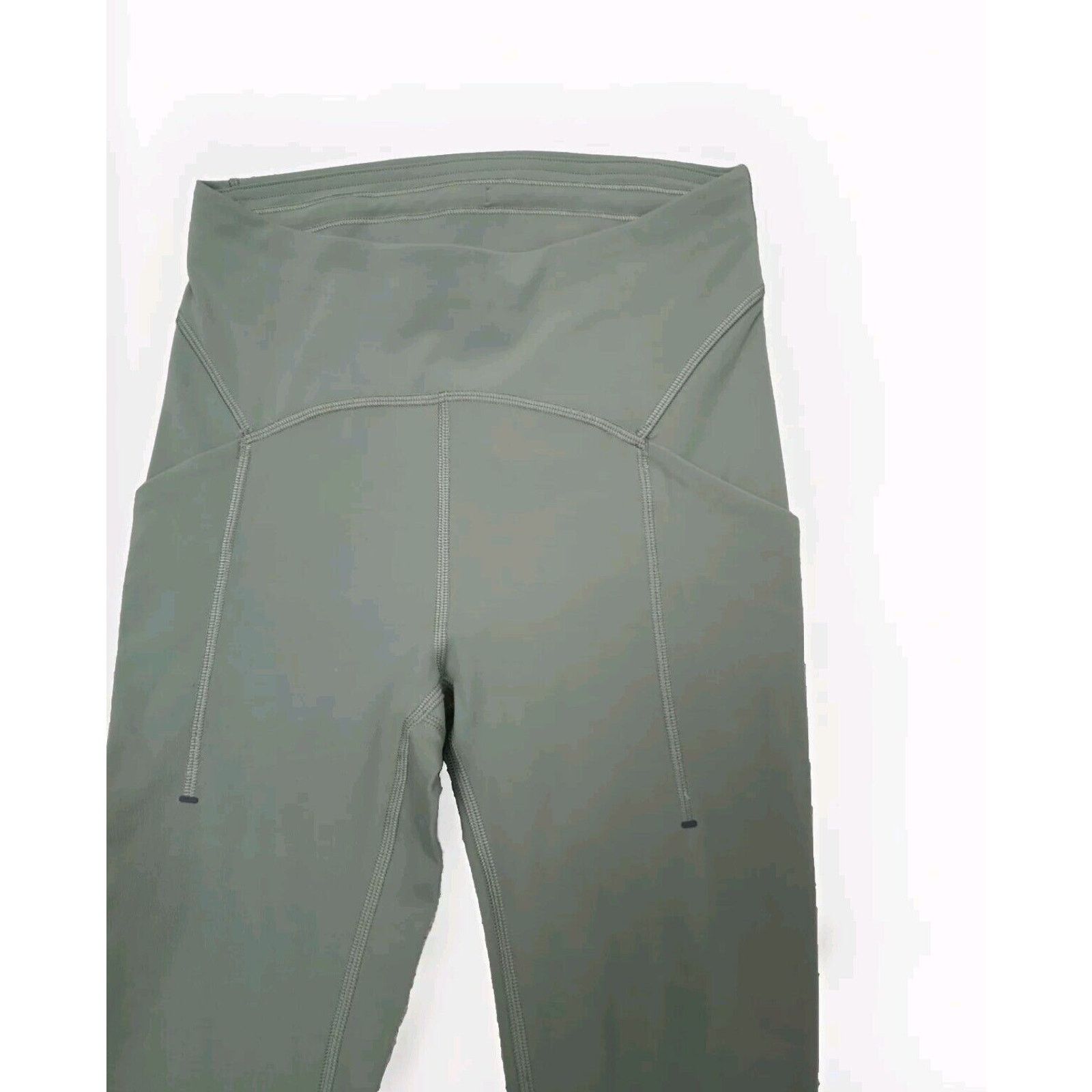 Lululemon Lululemon Women's Power Thru High-Rise Green Twill Tight 24" Size 27" / US 4 / IT 40 - 8 Thumbnail