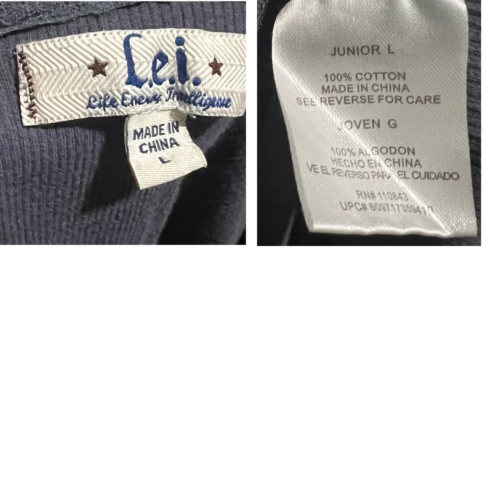 L.E.I. VINTAGE LEI Hoodie Top Pullover Tunic Gray 100% Cotton Size Large Women's Casual Y2K Lace Pocket Distressed Size L / US 10 / IT 46 - 8 Thumbnail