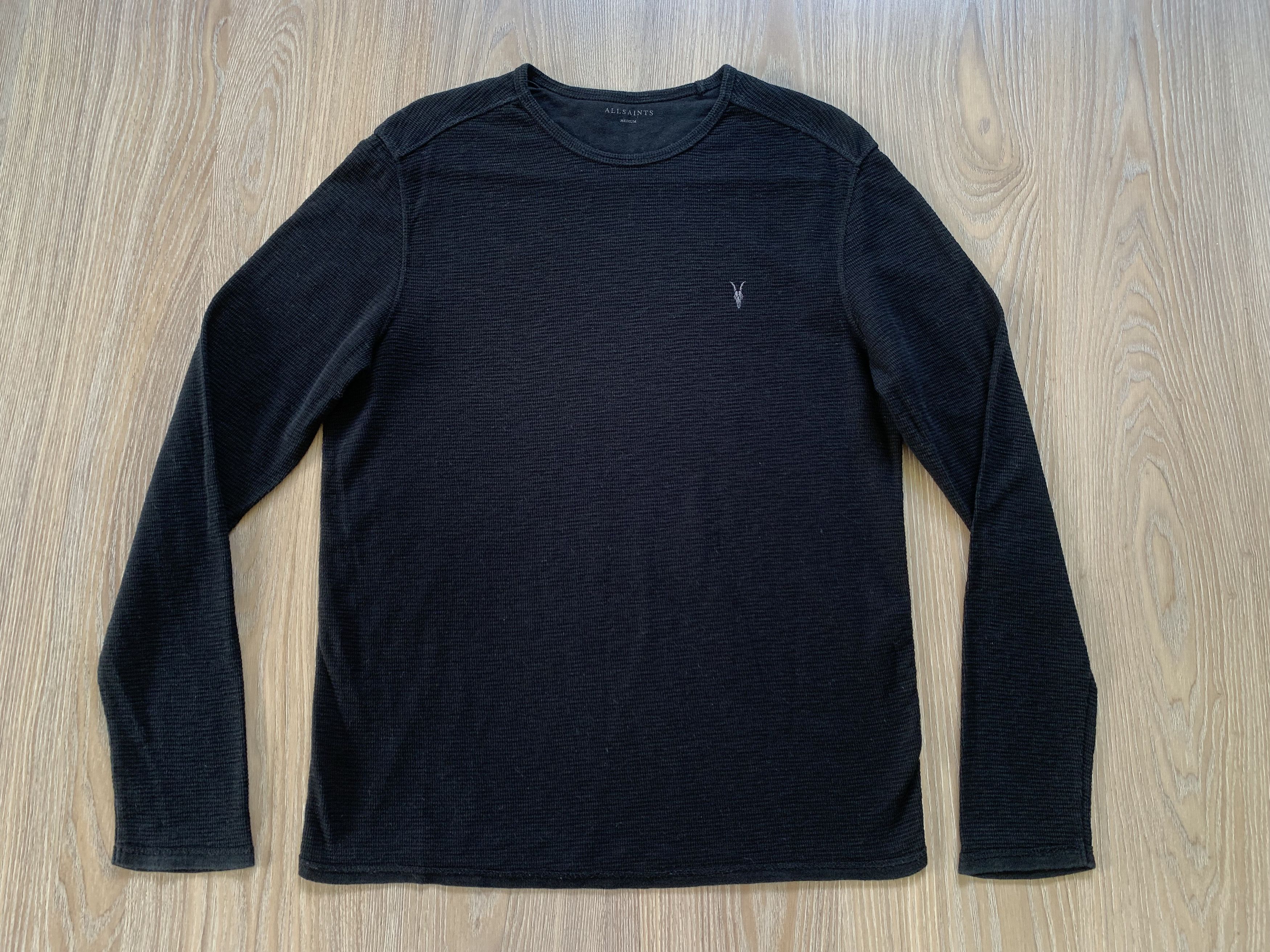 Allsaints AllSaints Clash LS Crew Black Pullover Jumper Size US M / EU 48-50 / 2 - 2 Thumbnail