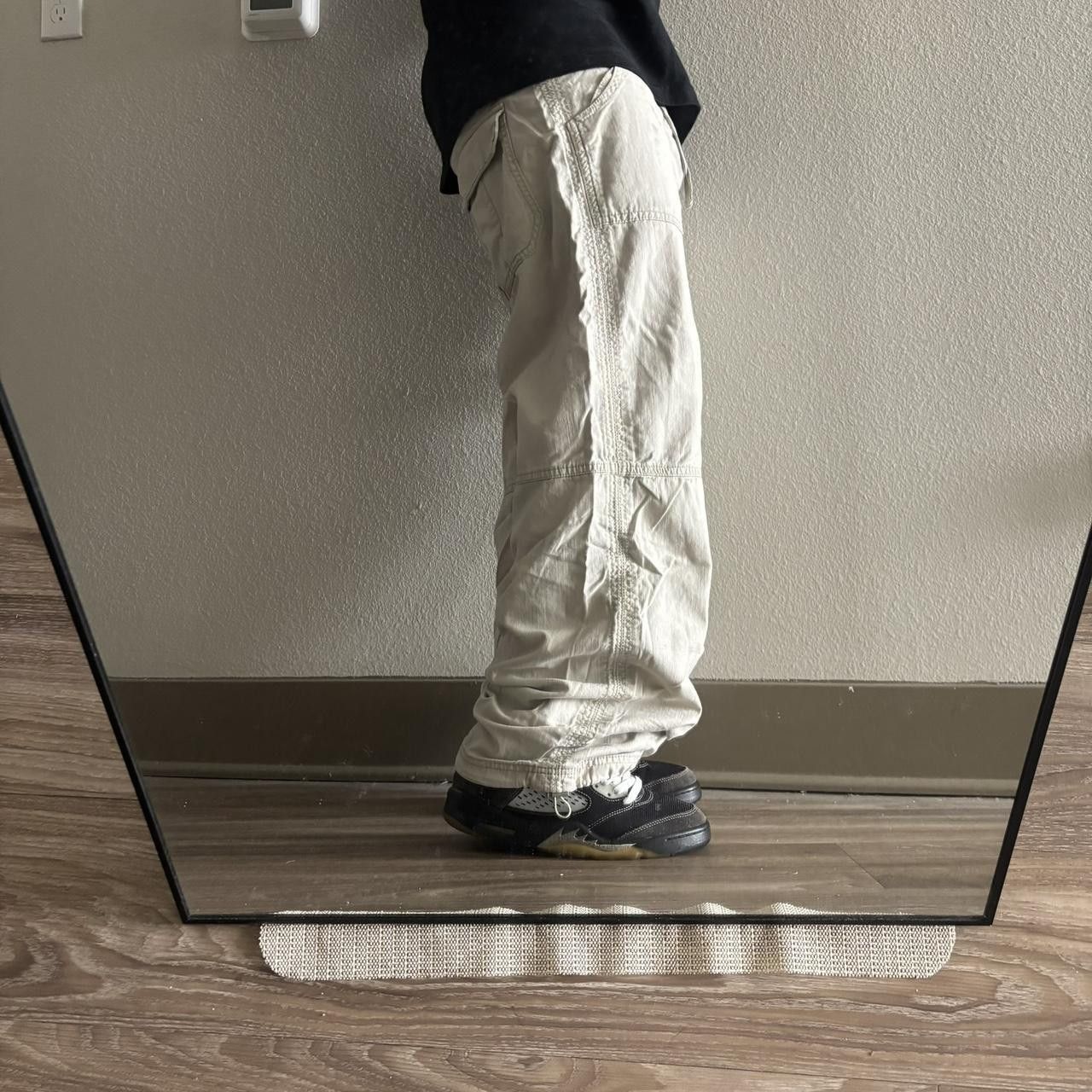 Vintage Crazy Vintage Y2K/2000s Baggy Cream Loose Cargo Pants! 30x30 Size US 30 / EU 46 - 2 Thumbnail